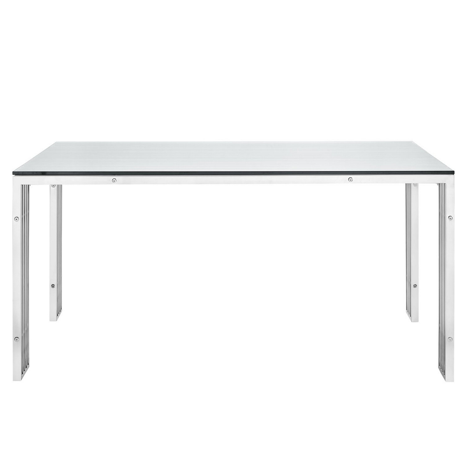 Modway Gridiron Stainless Steel Dining Table - Silver