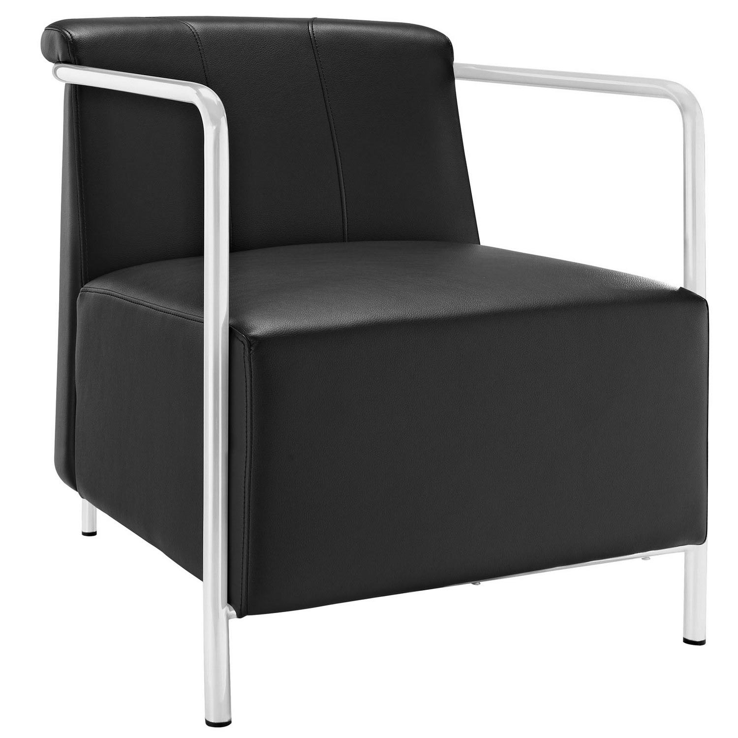 Modway Ebb Vinyl Lounge Chair - Black