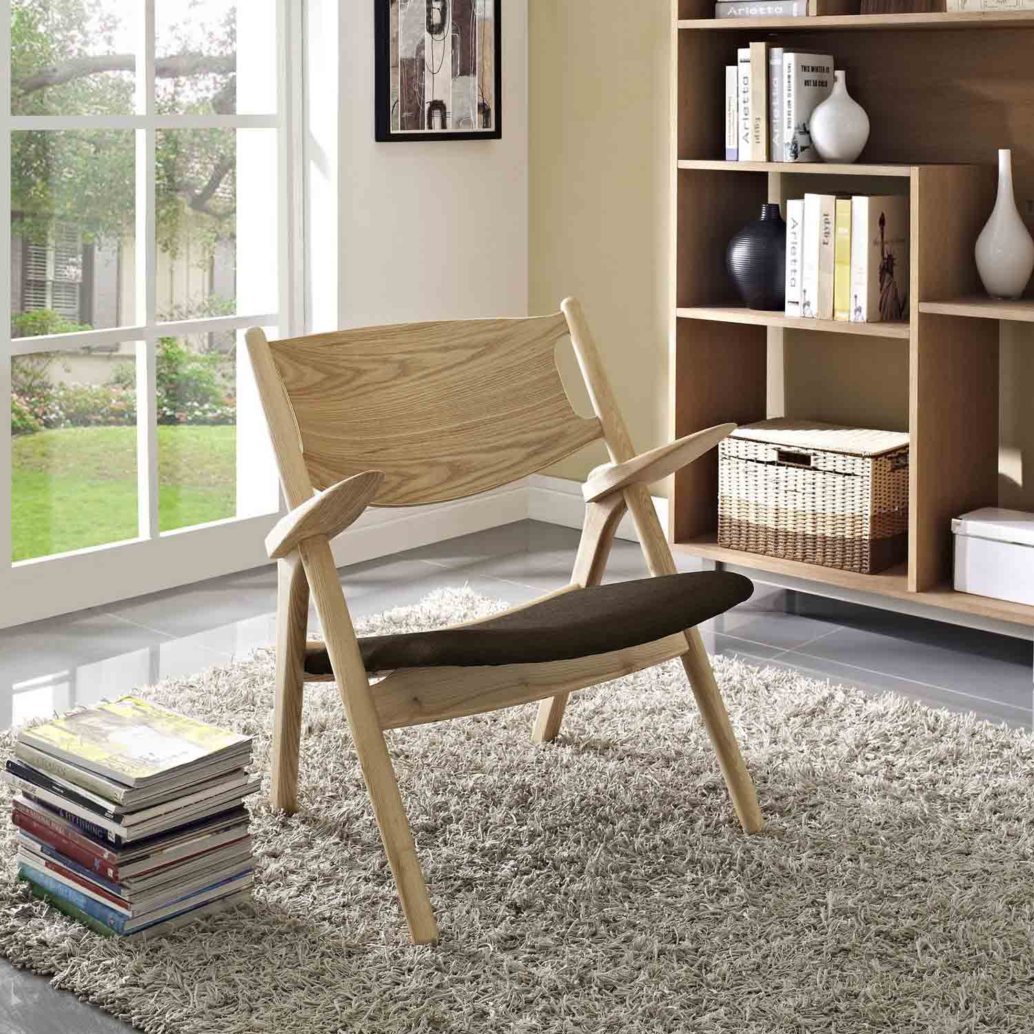 Modway Concise Lounge Chair - Natural Brown