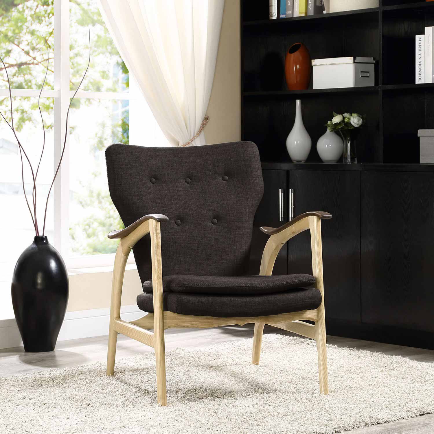 Modway Counsel Lounge Chair - Natural Brown