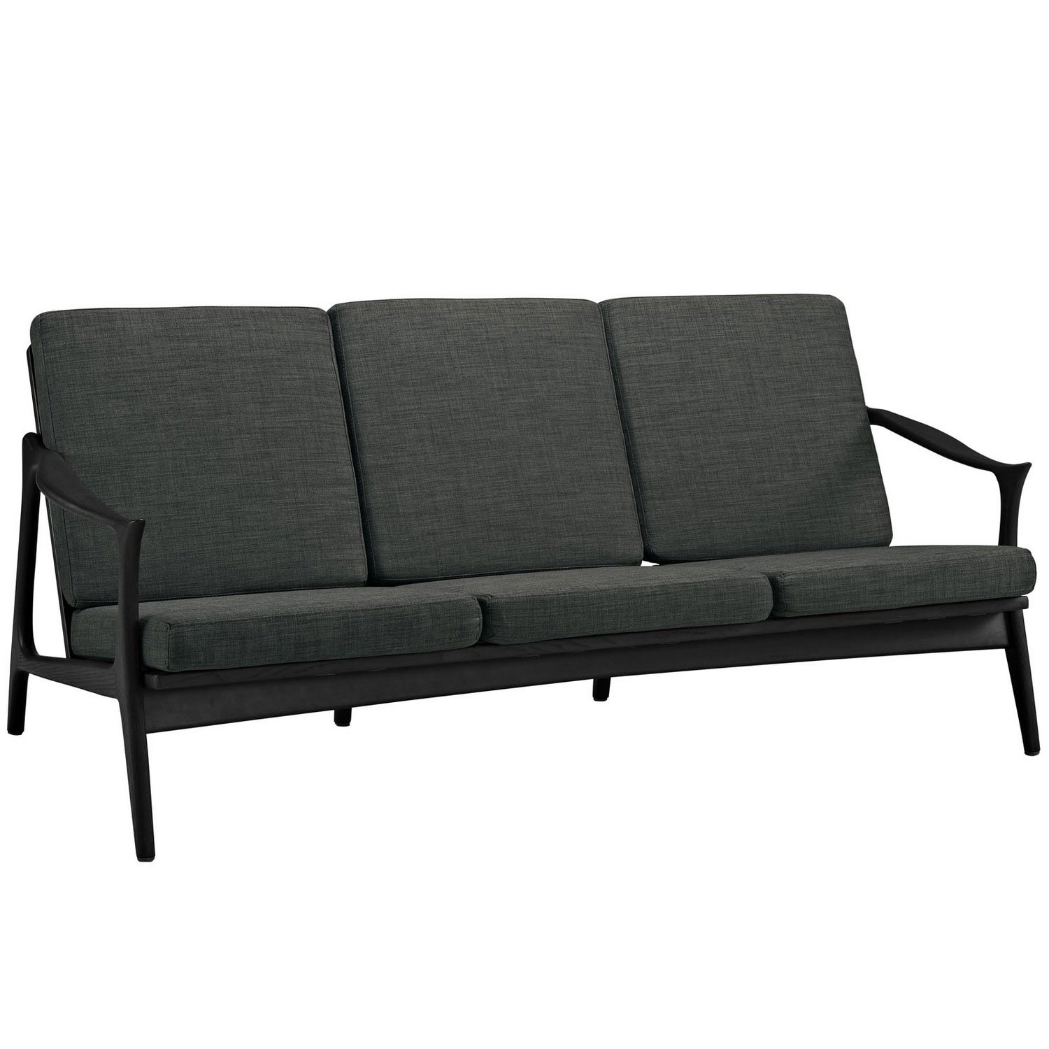 Modway Pace Sofa - Black/Gray