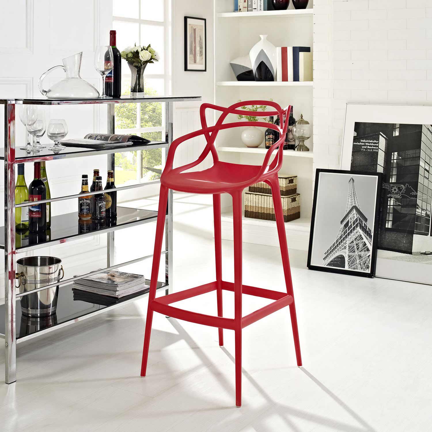 Modway Entangled Bar Stool - Red