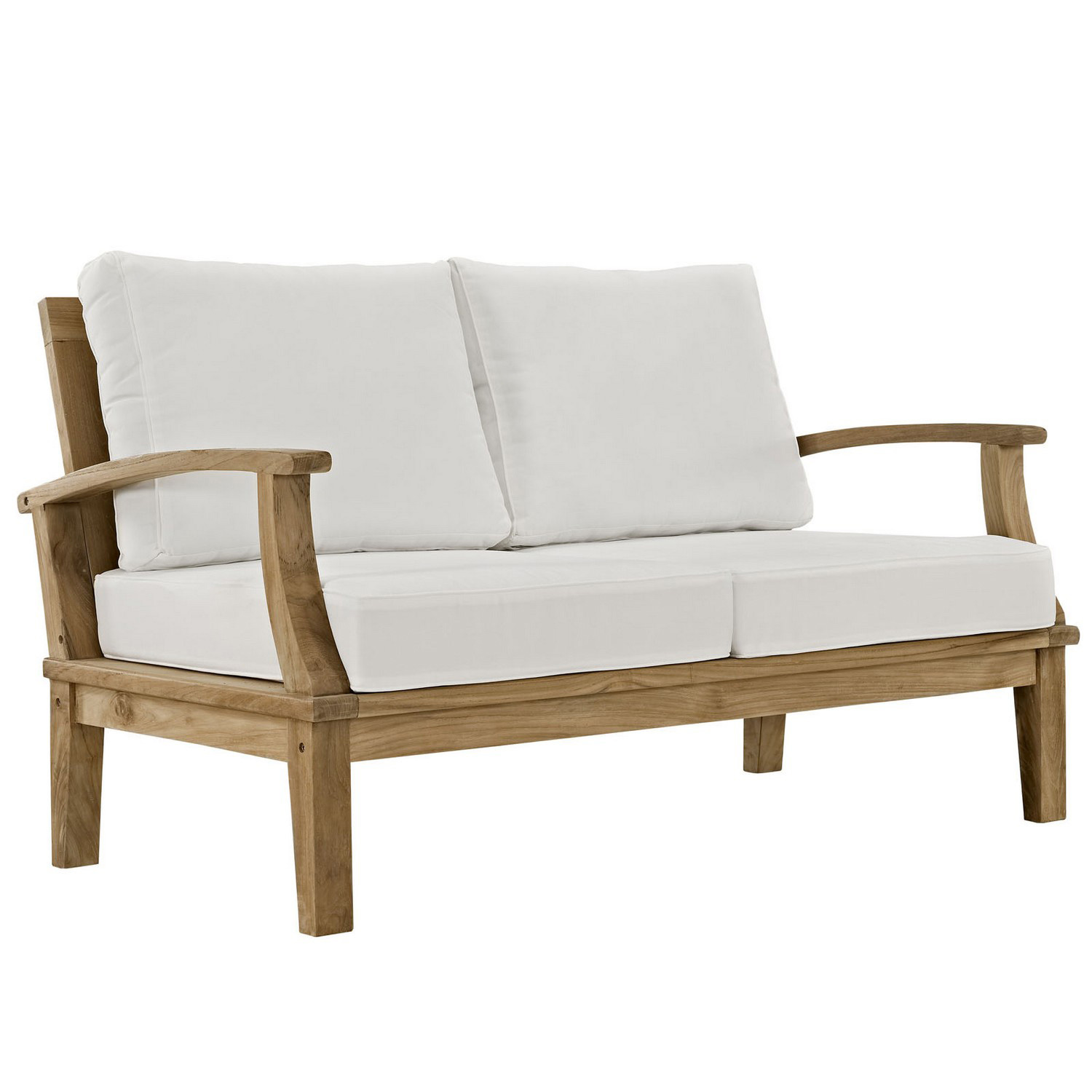 Modway Marina 8 Piece Outdoor Patio Teak Sofa Set - Natural White