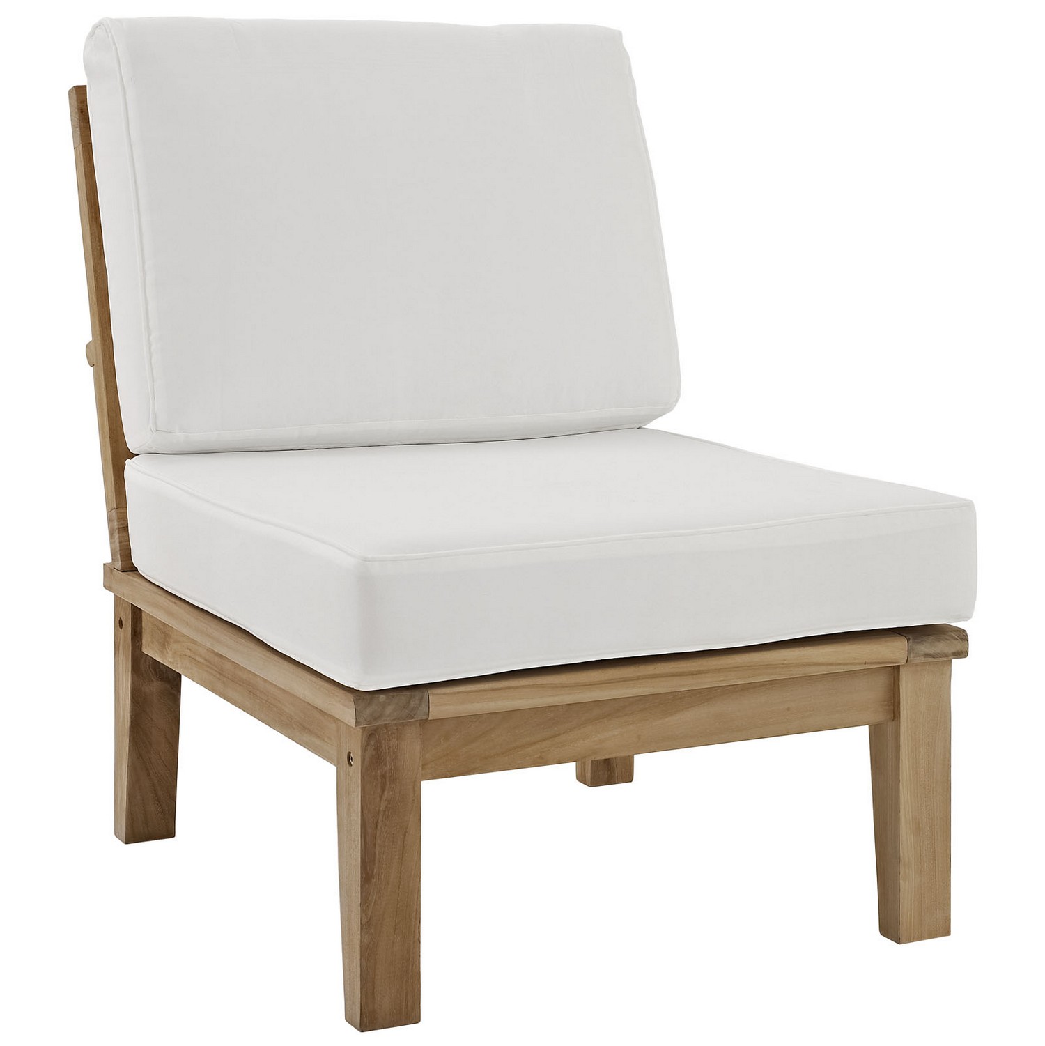 Modway Marina 5 Piece Outdoor Patio Teak Sofa Set - Natural White