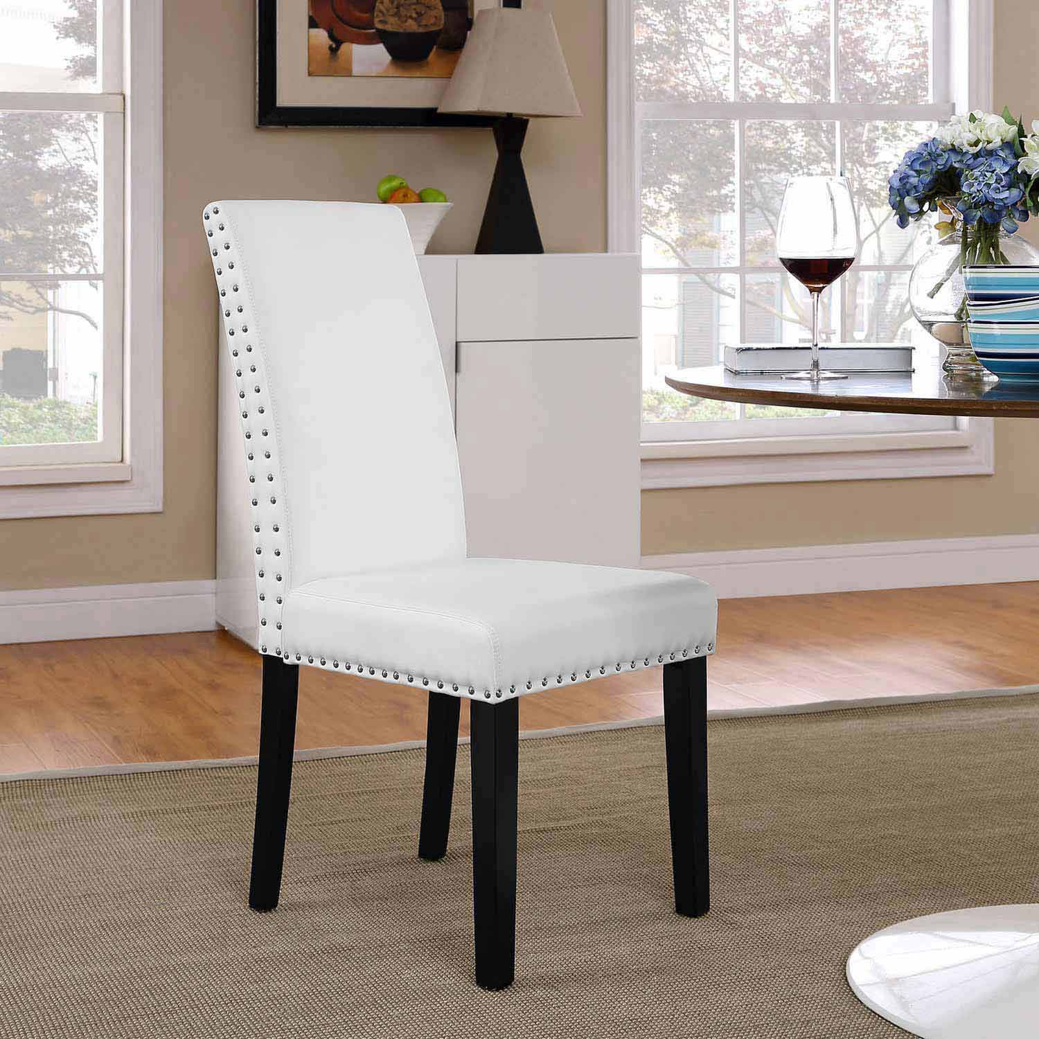 Modway Parcel Dining Vinyl Side Chair - White