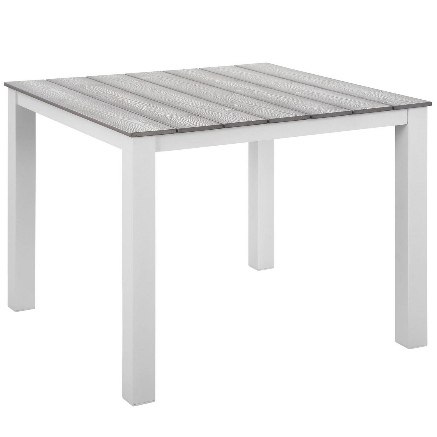 Modway Maine 40 Outdoor Patio Dining Table - White/Light Gray