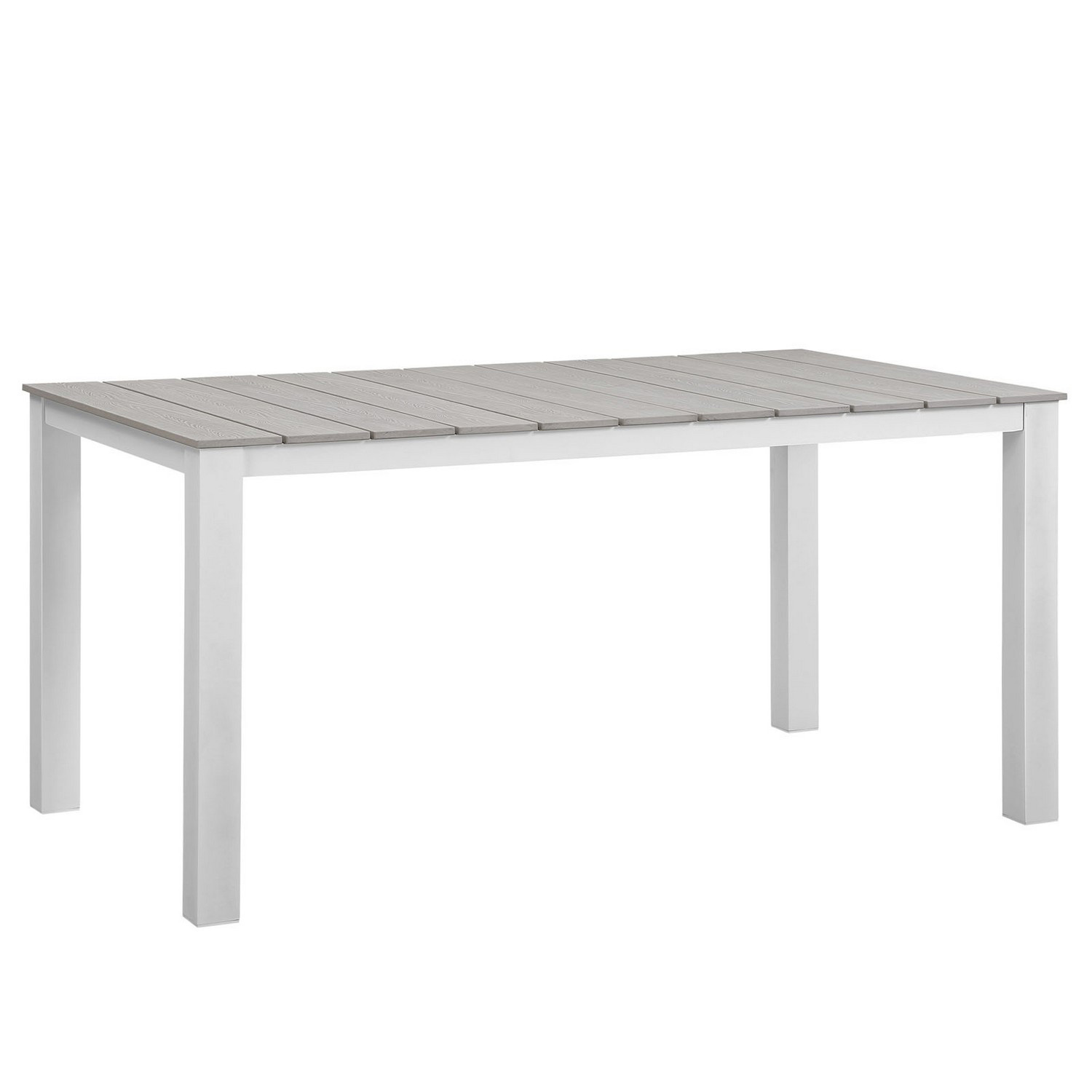 Modway Maine 63 Outdoor Patio Dining Table - White/Light Gray