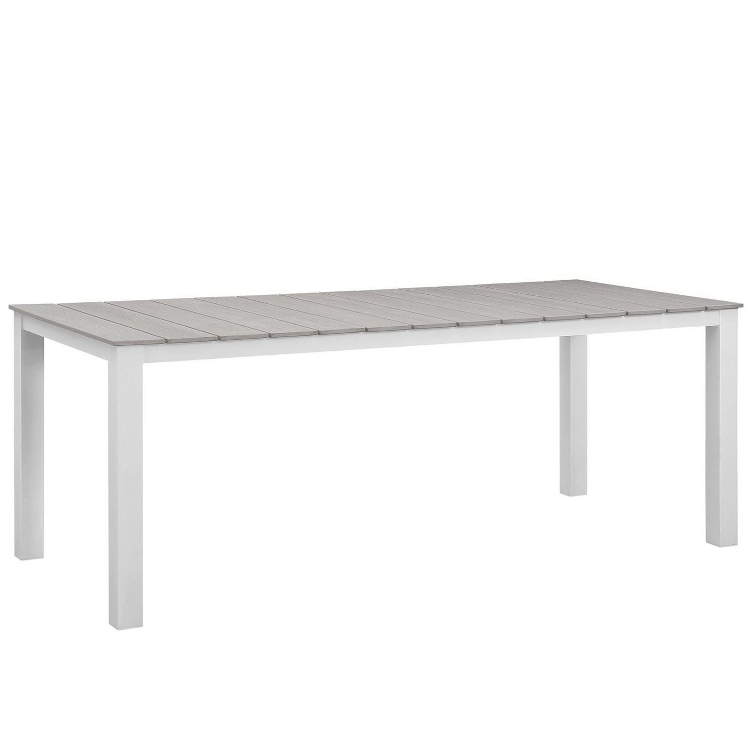 Modway Maine 80 Outdoor Patio Dining Table - White/Light Gray