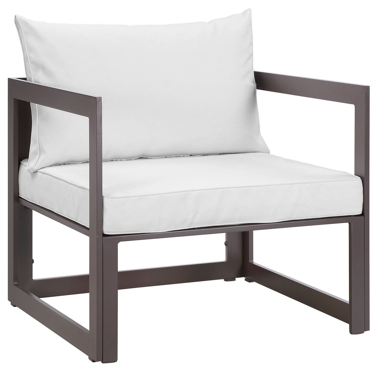 Modway Fortuna Outdoor Patio Armchair - Brown/White