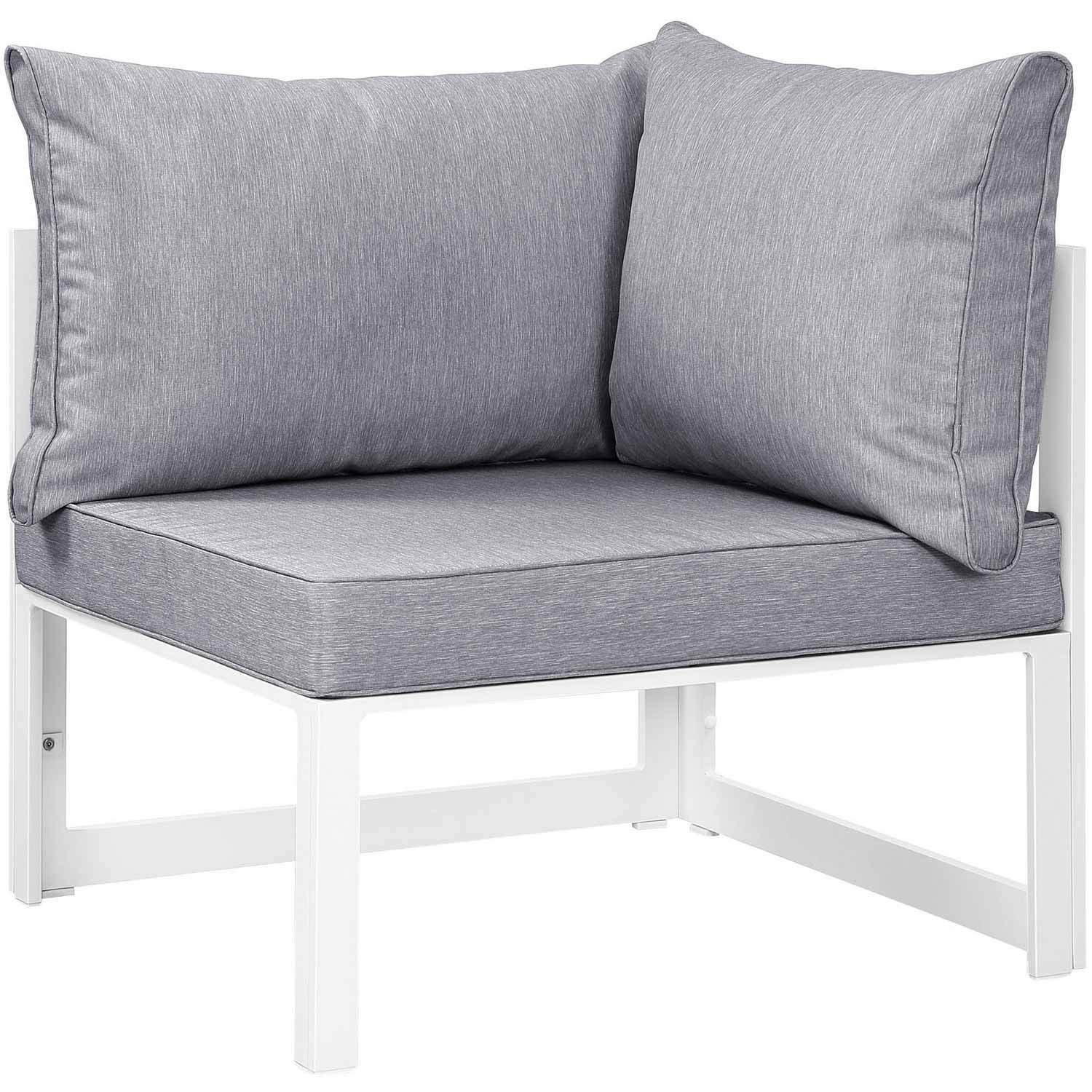 Modway Fortuna Corner Outdoor Patio Armchair - White/Gray