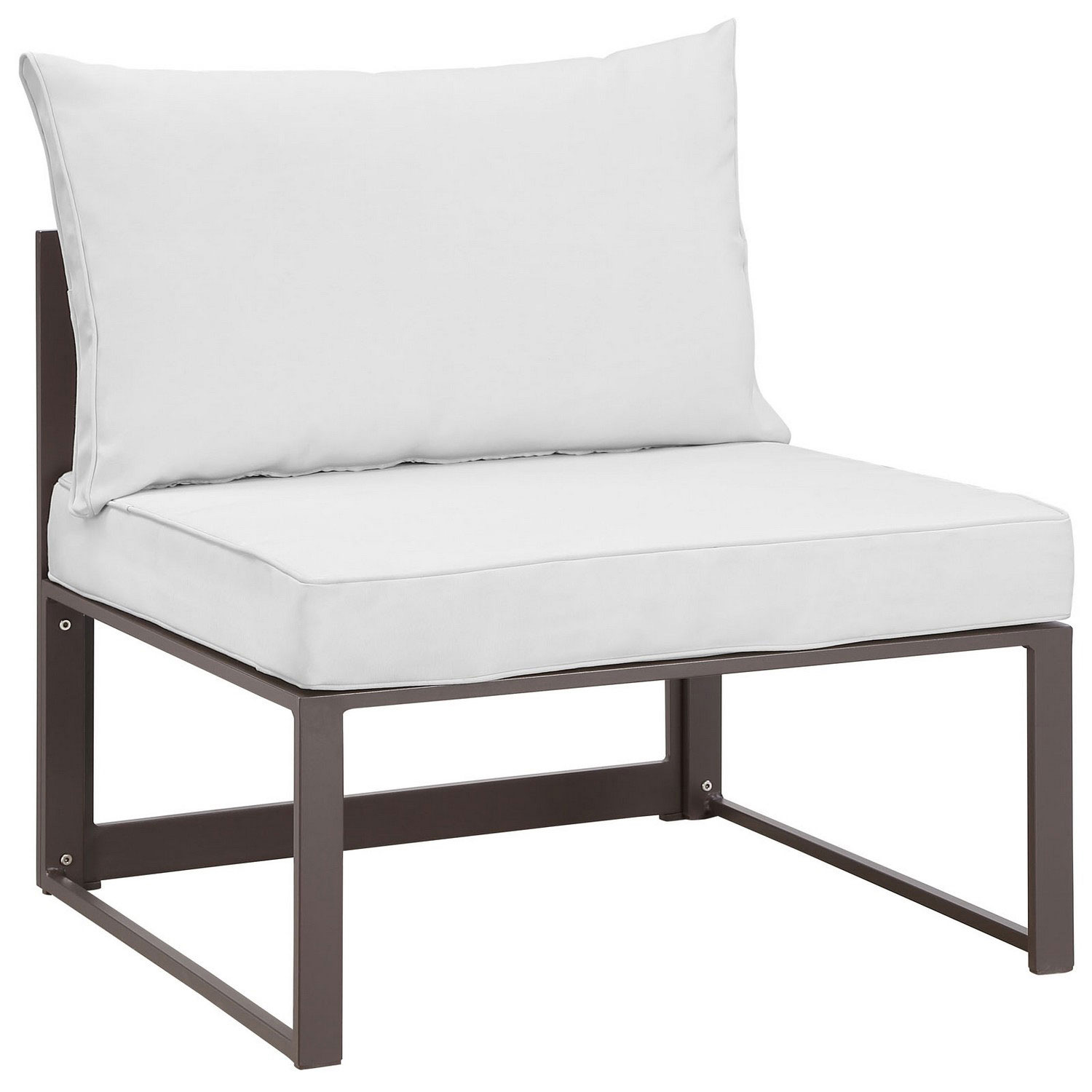 Modway Fortuna Armless Outdoor Patio Sofa - Brown/White