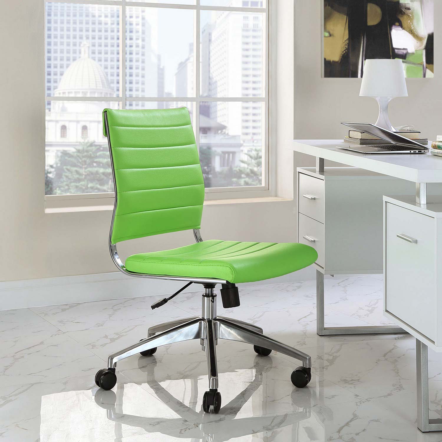 Modway Jive Armless Mid Back Office Chair - Bright Green