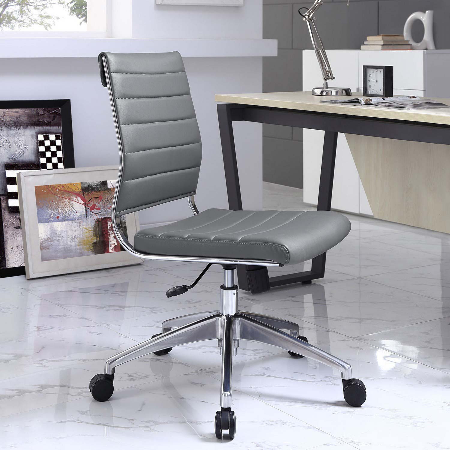 Modway Jive Armless Mid Back Office Chair - Gray