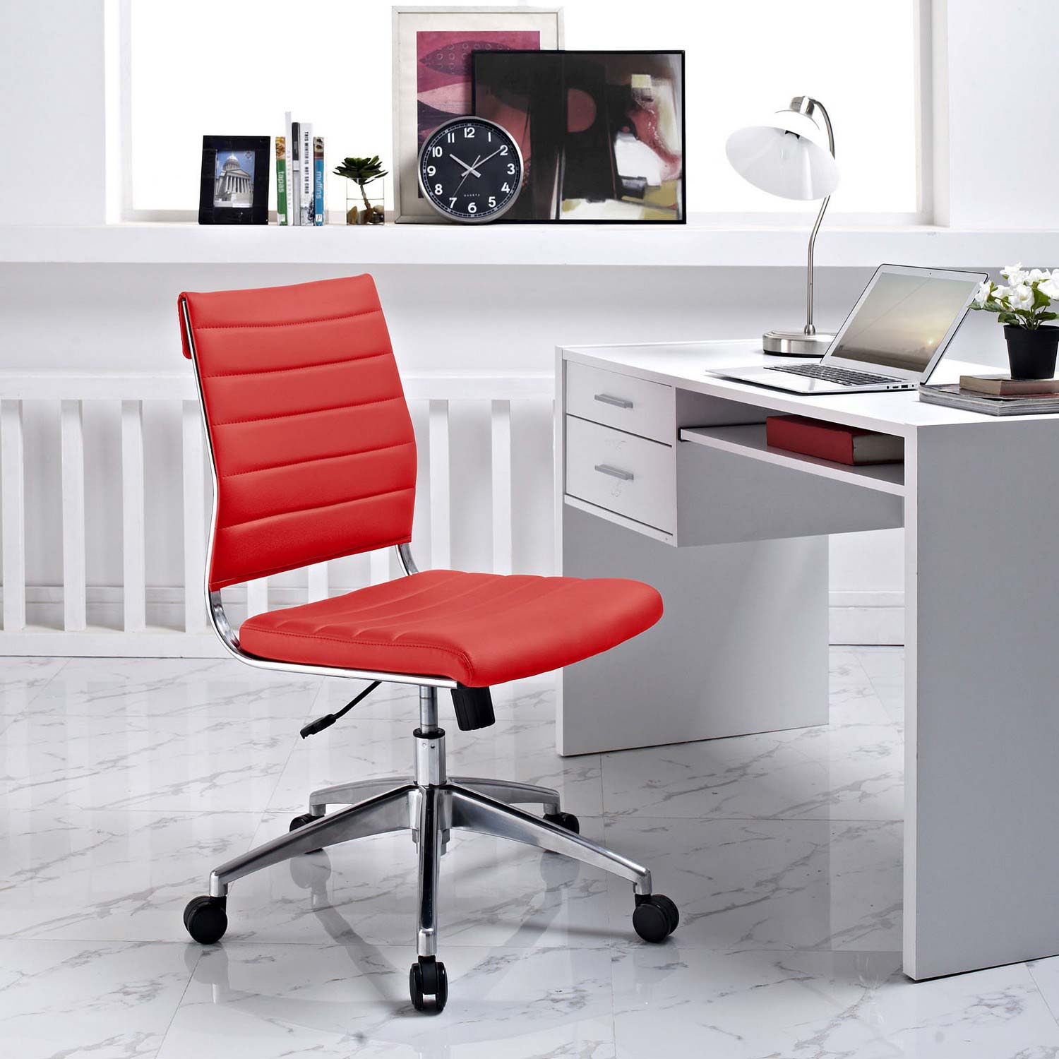 Modway Jive Armless Mid Back Office Chair - Red