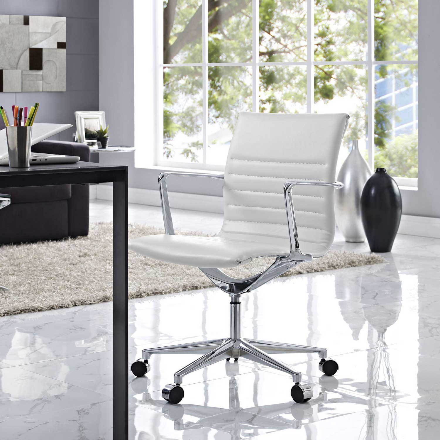 Modway Vi Mid Back Office Chair - White