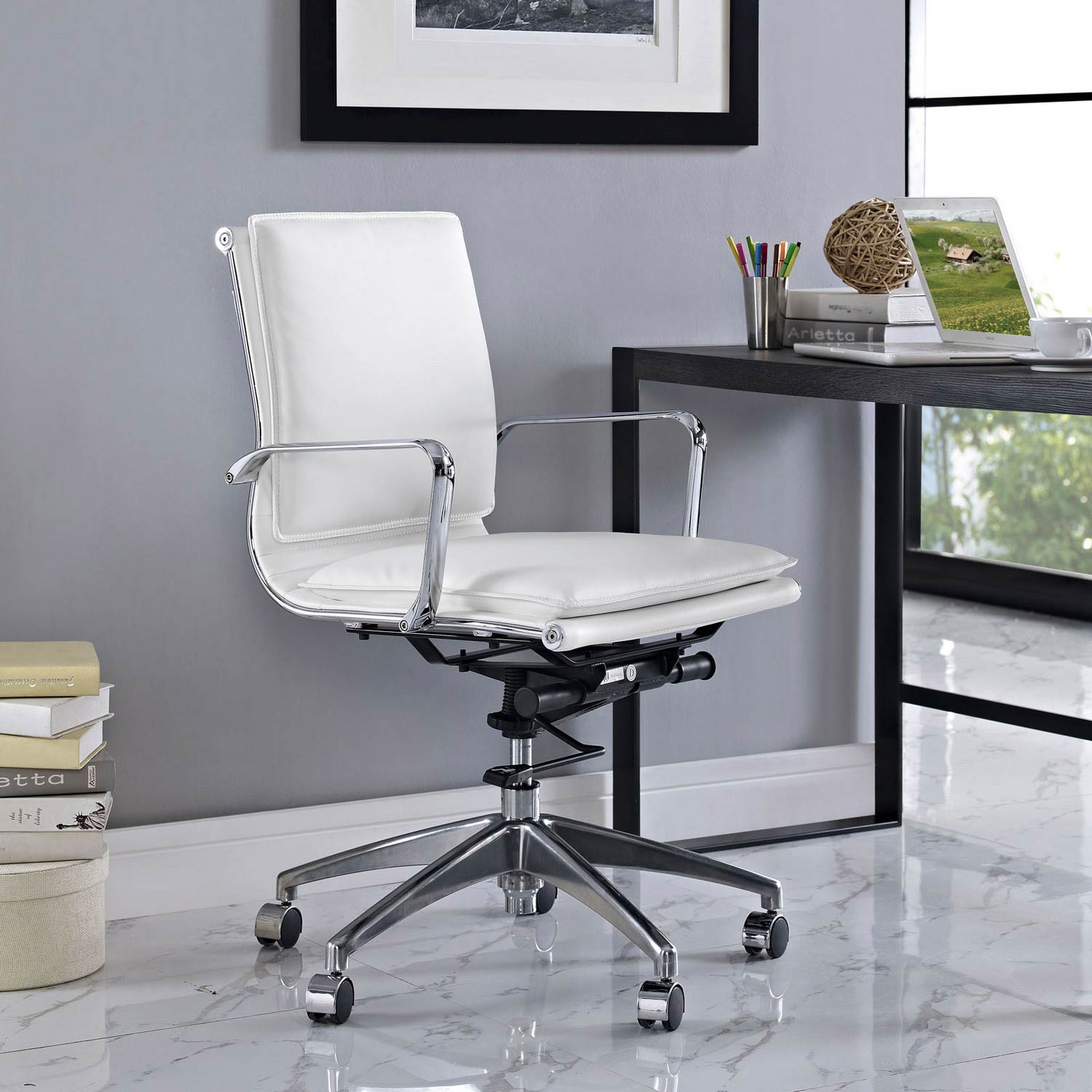 Modway Sage Mid Back Office Chair - White