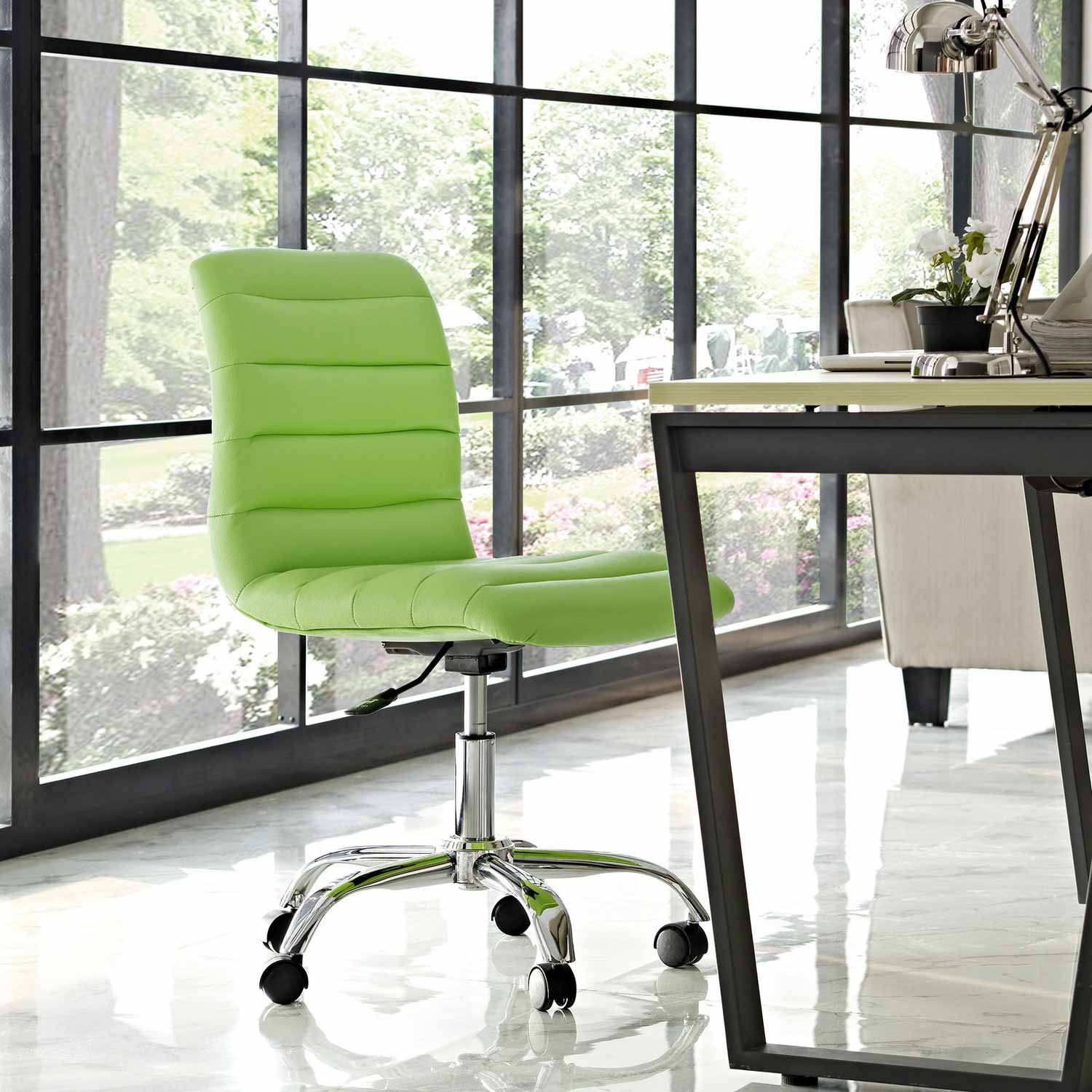 Modway Ripple Armless Mid Back Office Chair - Bright Green