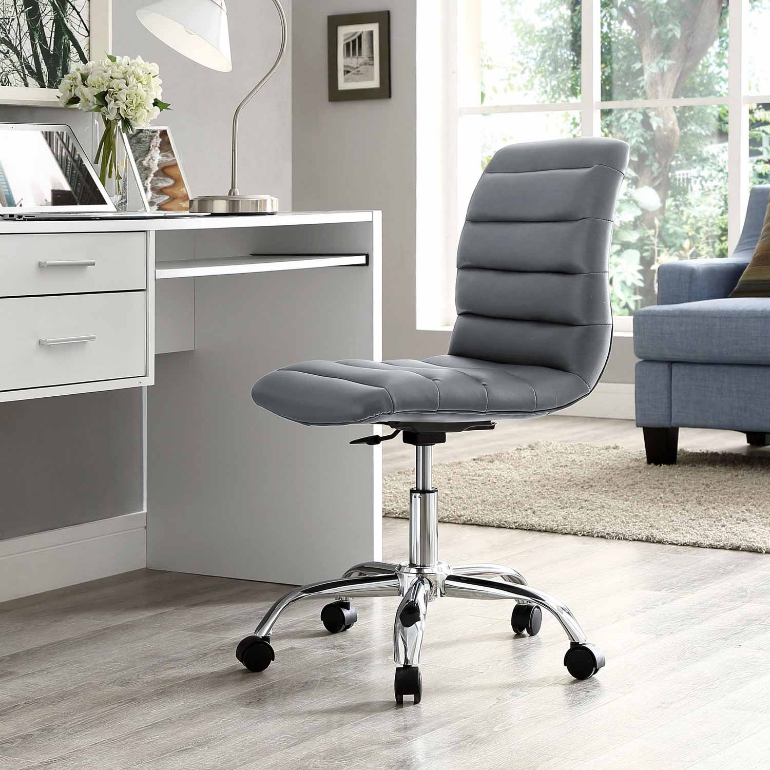 Modway Ripple Armless Mid Back Office Chair - Gray