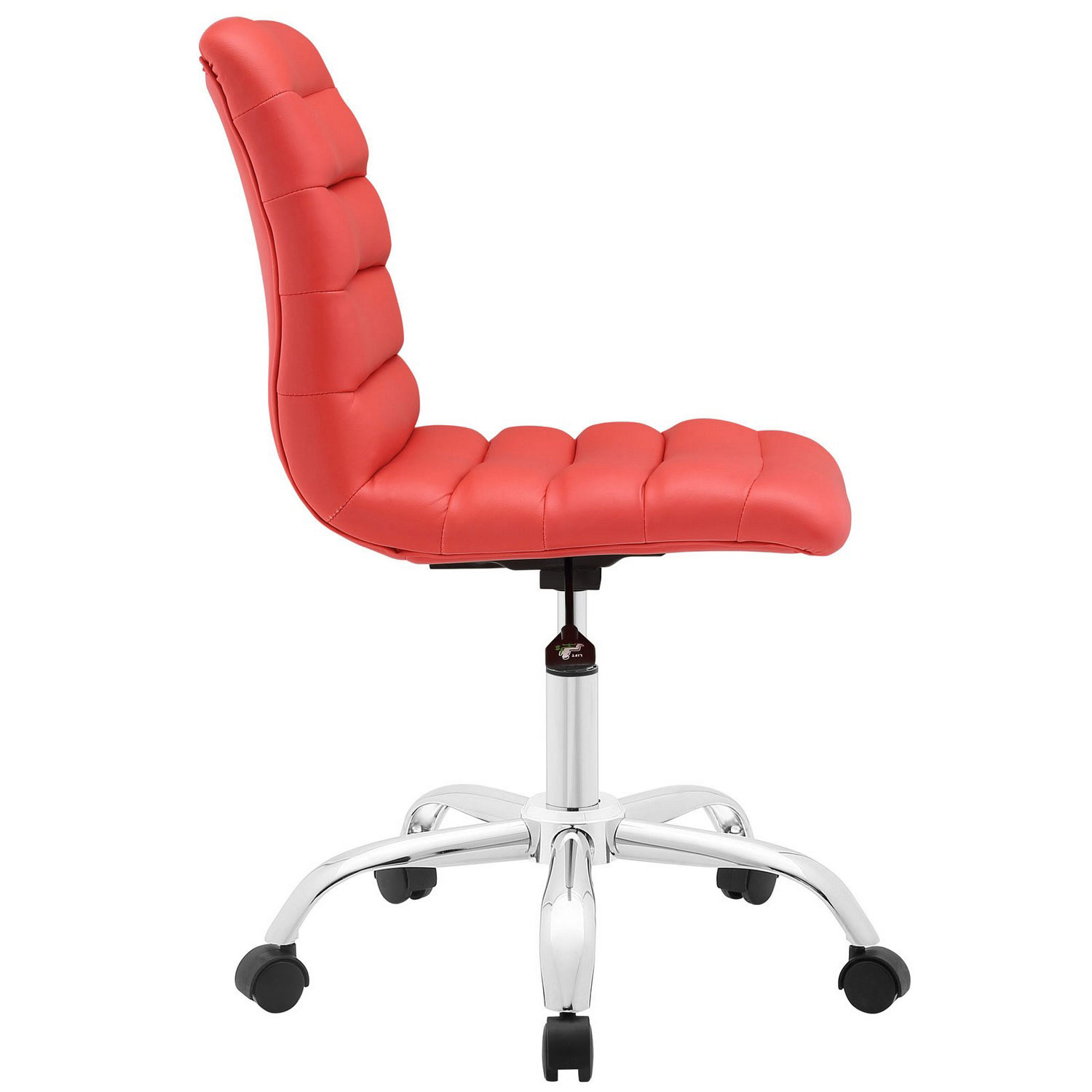 Modway Ripple Armless Mid Back Office Chair - Red