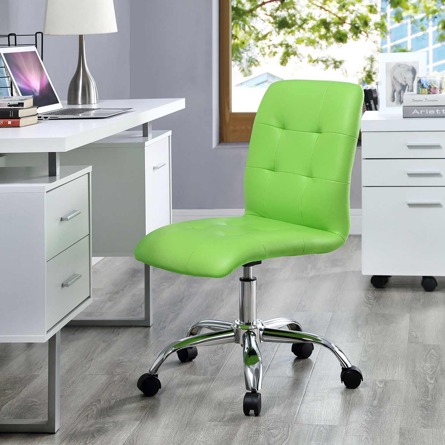 Modway Prim Armless Mid Back Office Chair - Bright Green