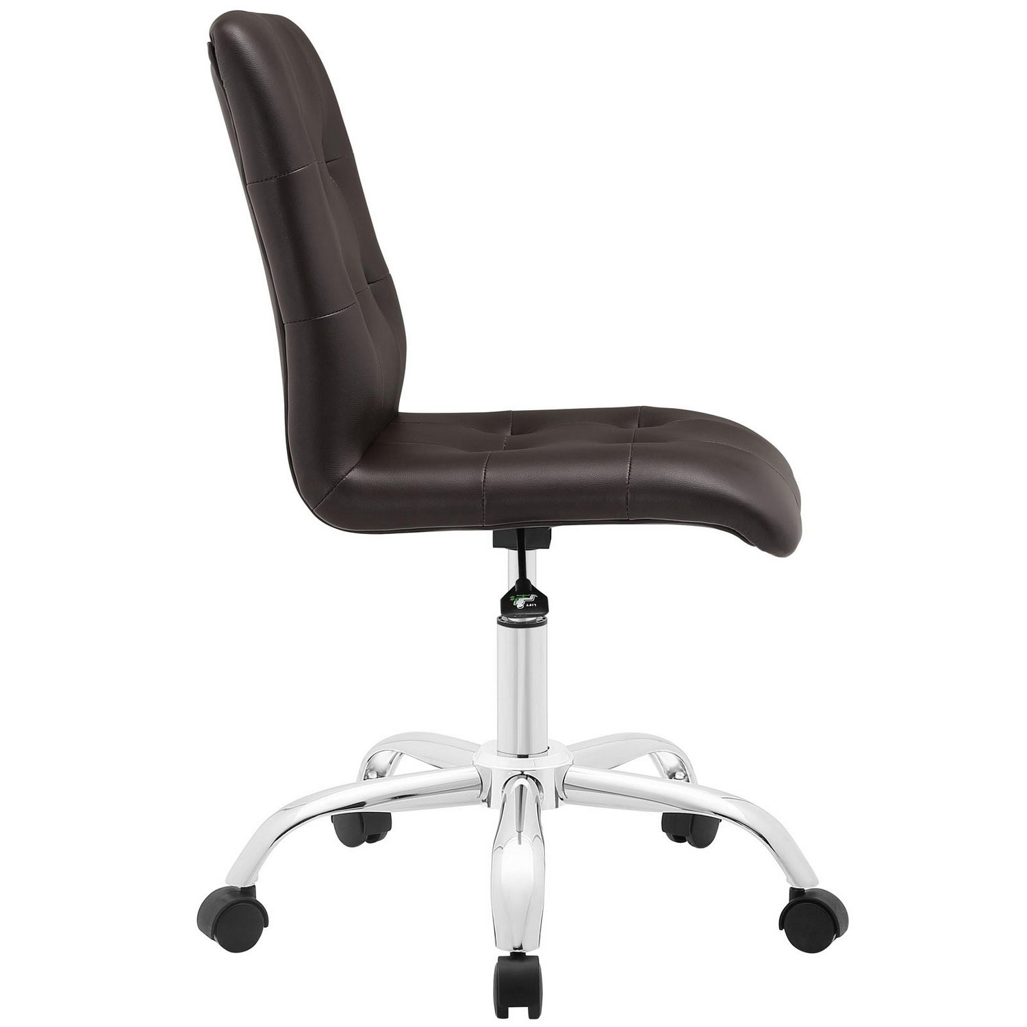 Modway Prim Armless Mid Back Office Chair - Brown
