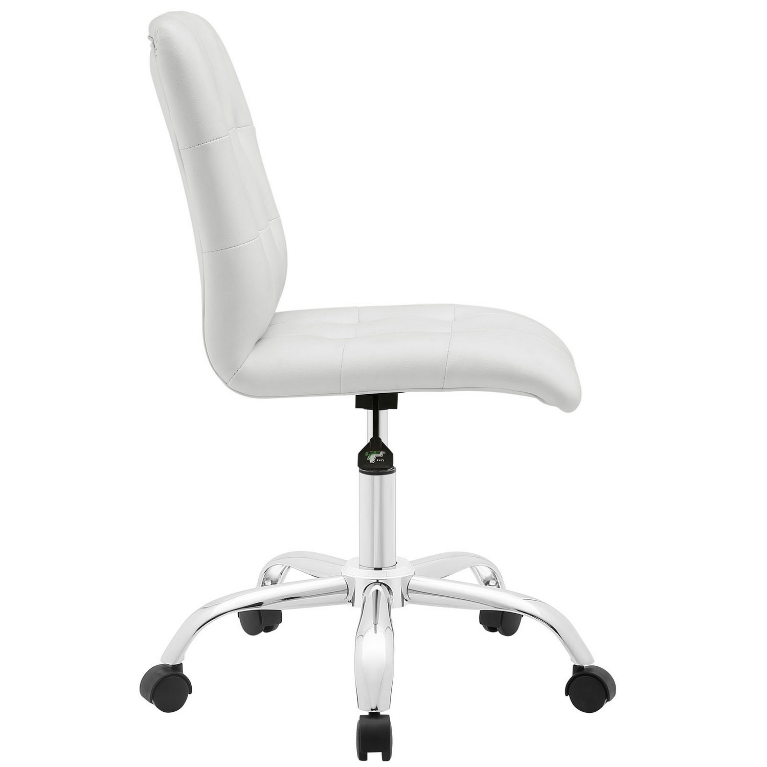 Modway Prim Armless Mid Back Office Chair - White