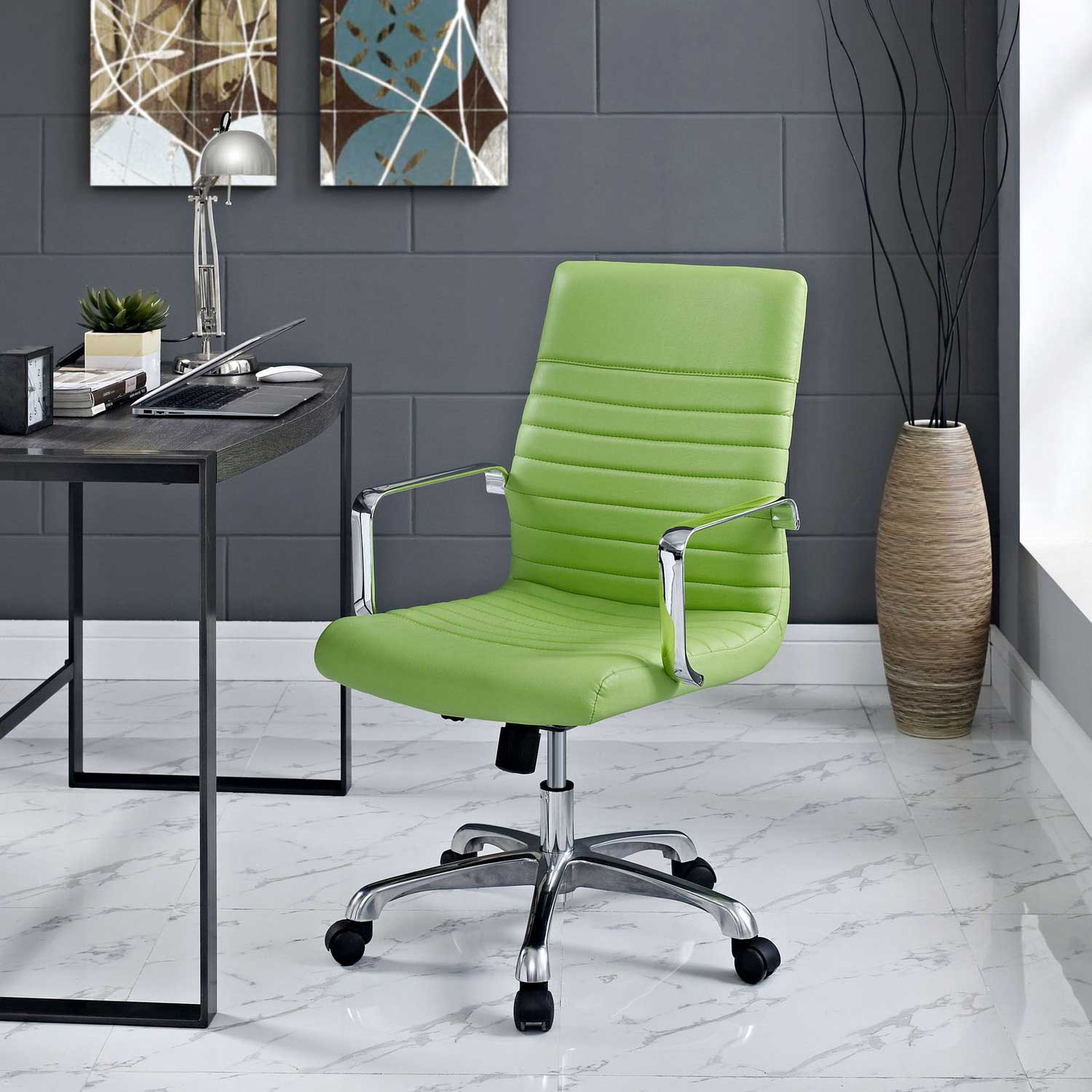 Modway Finesse Mid Back Office Chair - Bright Green