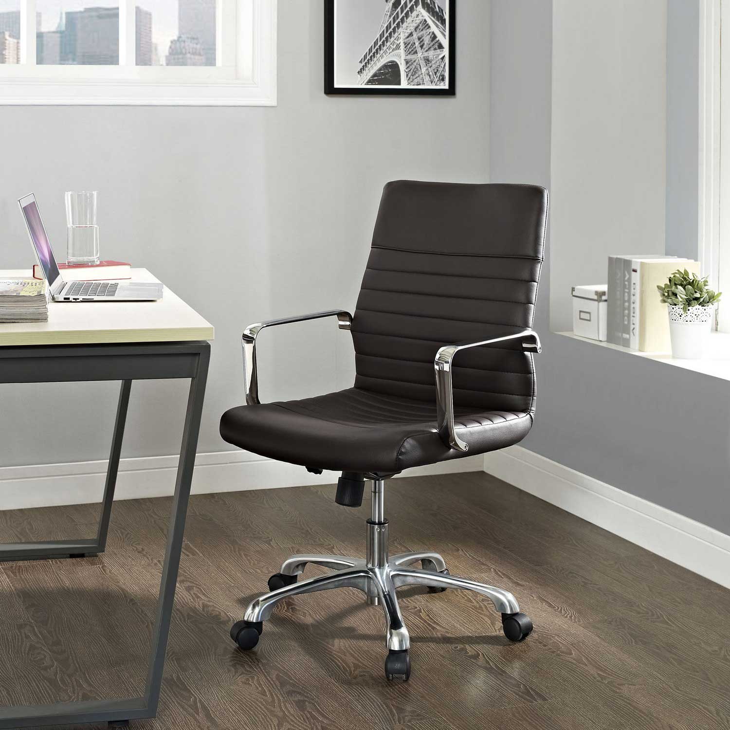 Modway Finesse Mid Back Office Chair - Brown