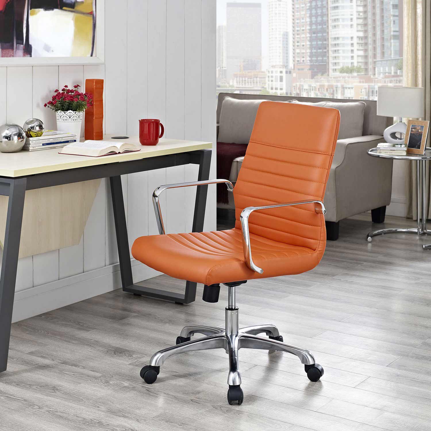 Modway Finesse Mid Back Office Chair - Orange