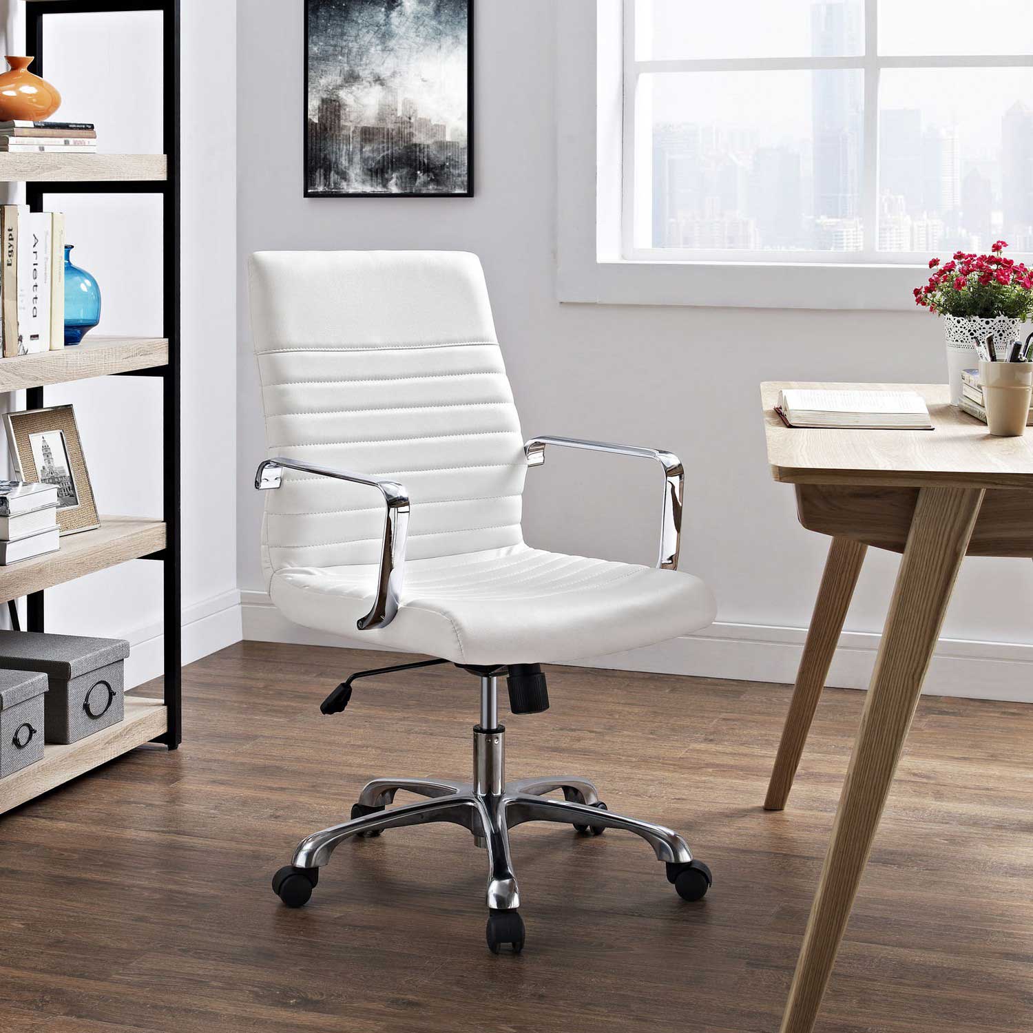 Modway Finesse Mid Back Office Chair - White