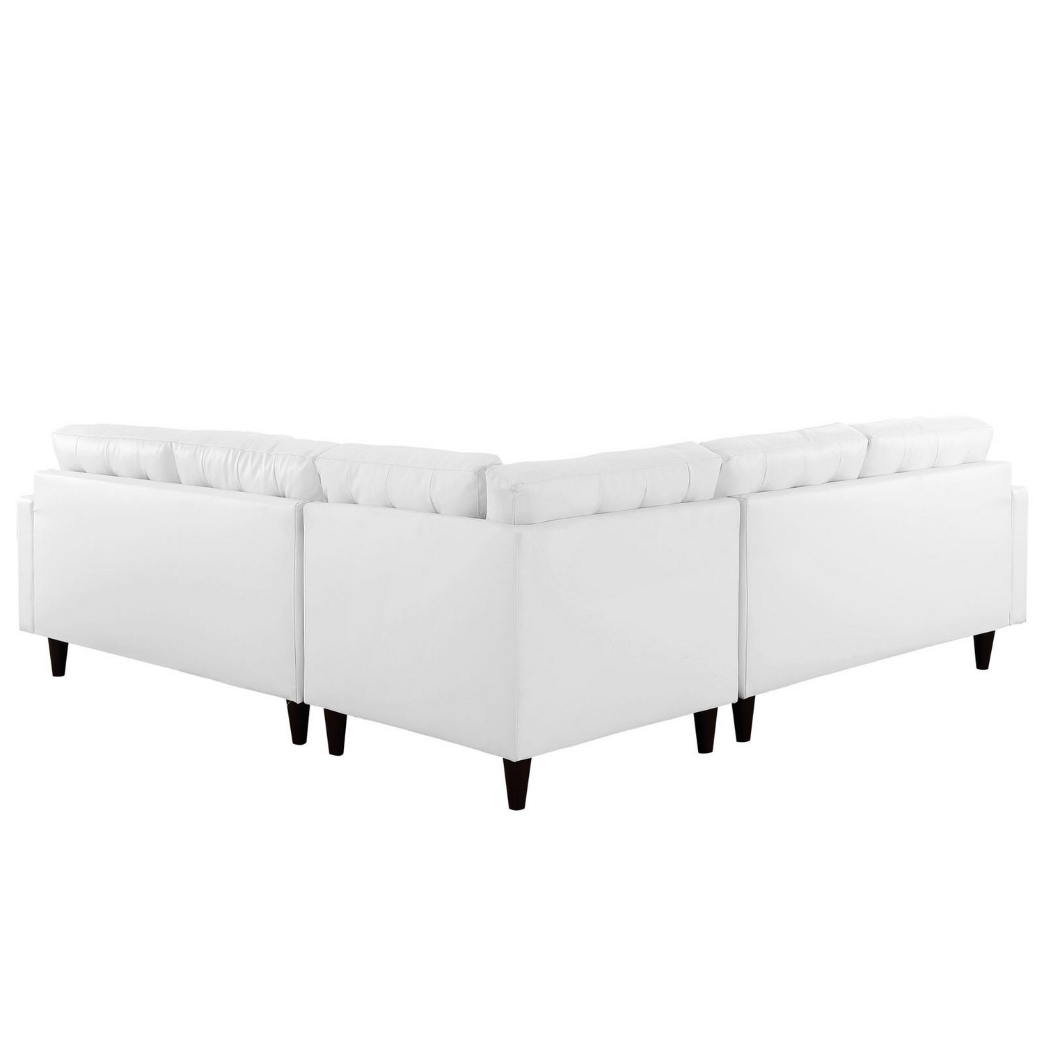Modway Empress 3 Piece Leather Sectional Sofa Set - White