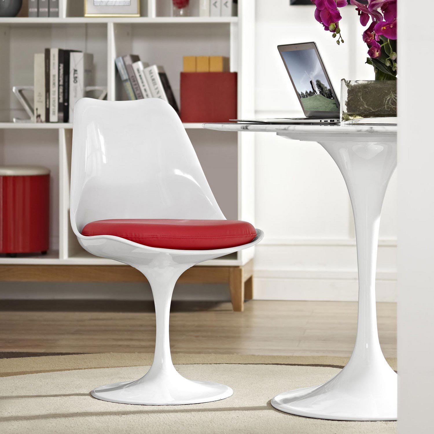 Modway Lippa Dining Vinyl Side Chair - Red