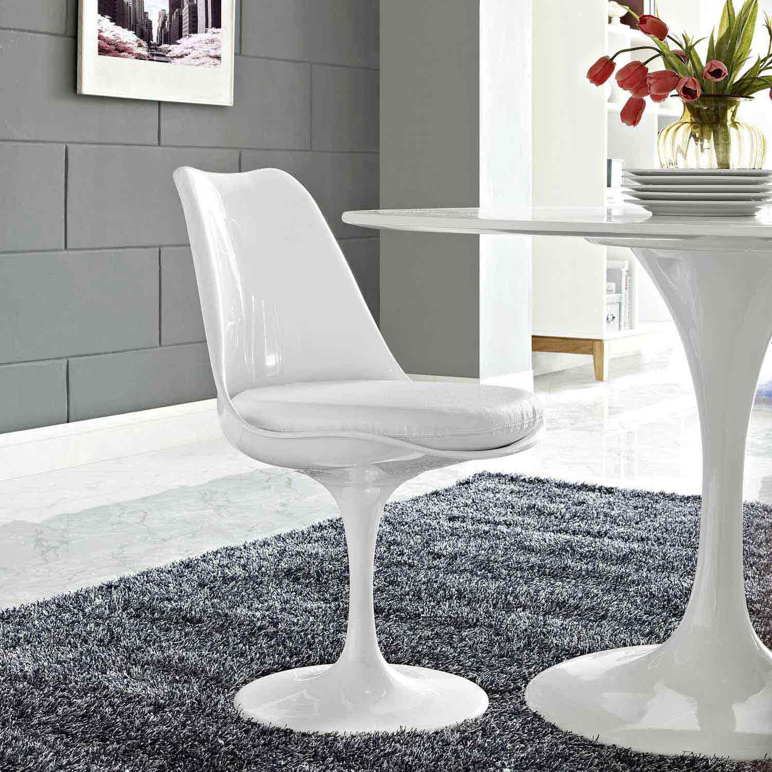 Modway Lippa Dining Vinyl Side Chair - White