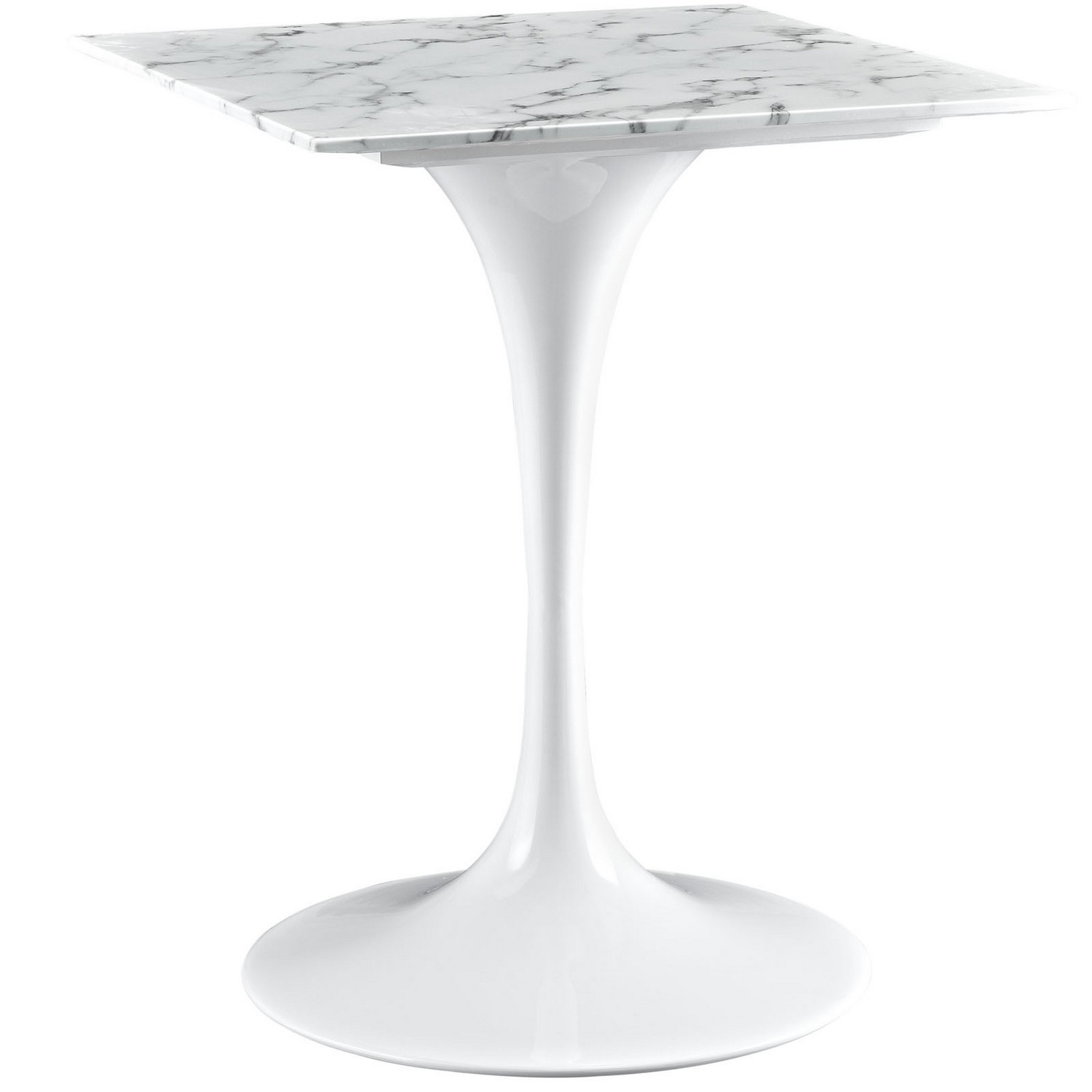 Modway Lippa 24 Marble Top Dining Table - White