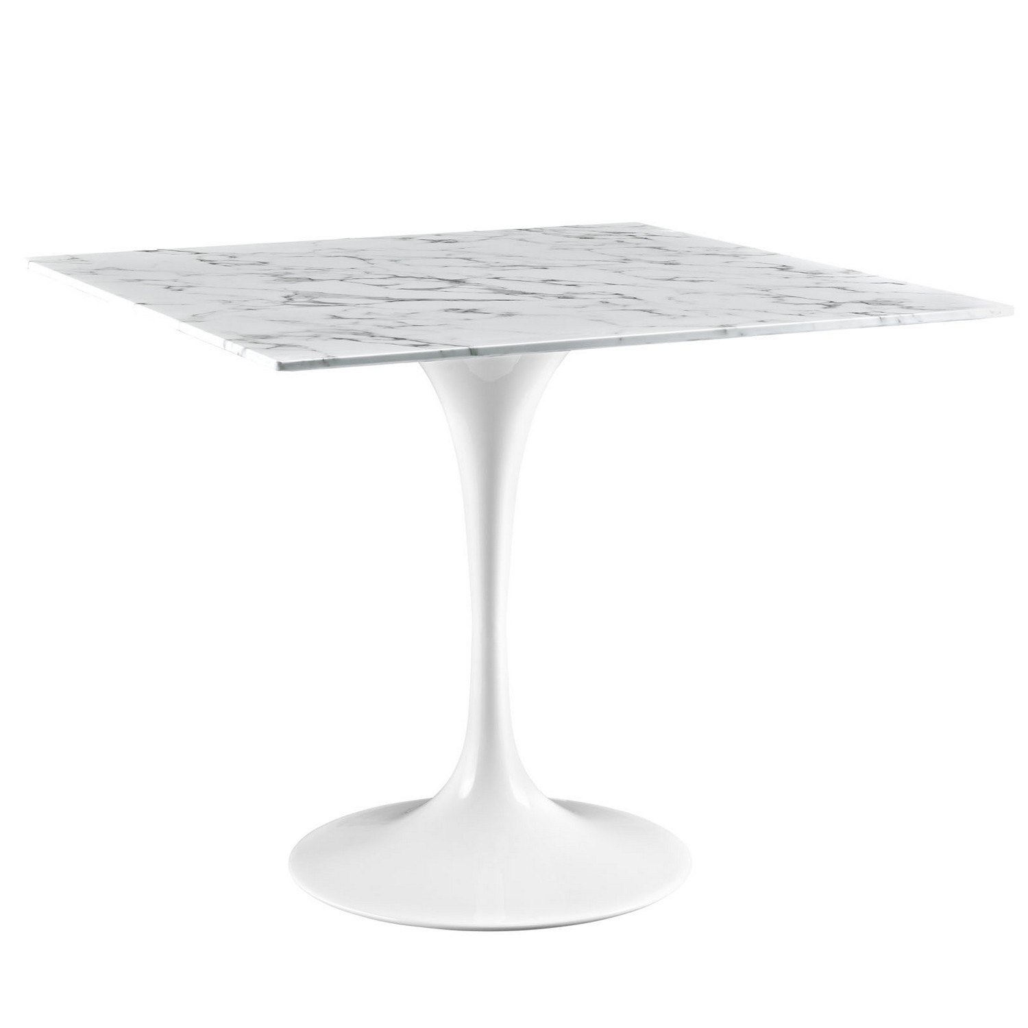 Modway Lippa 36 Marble Dining Table - White