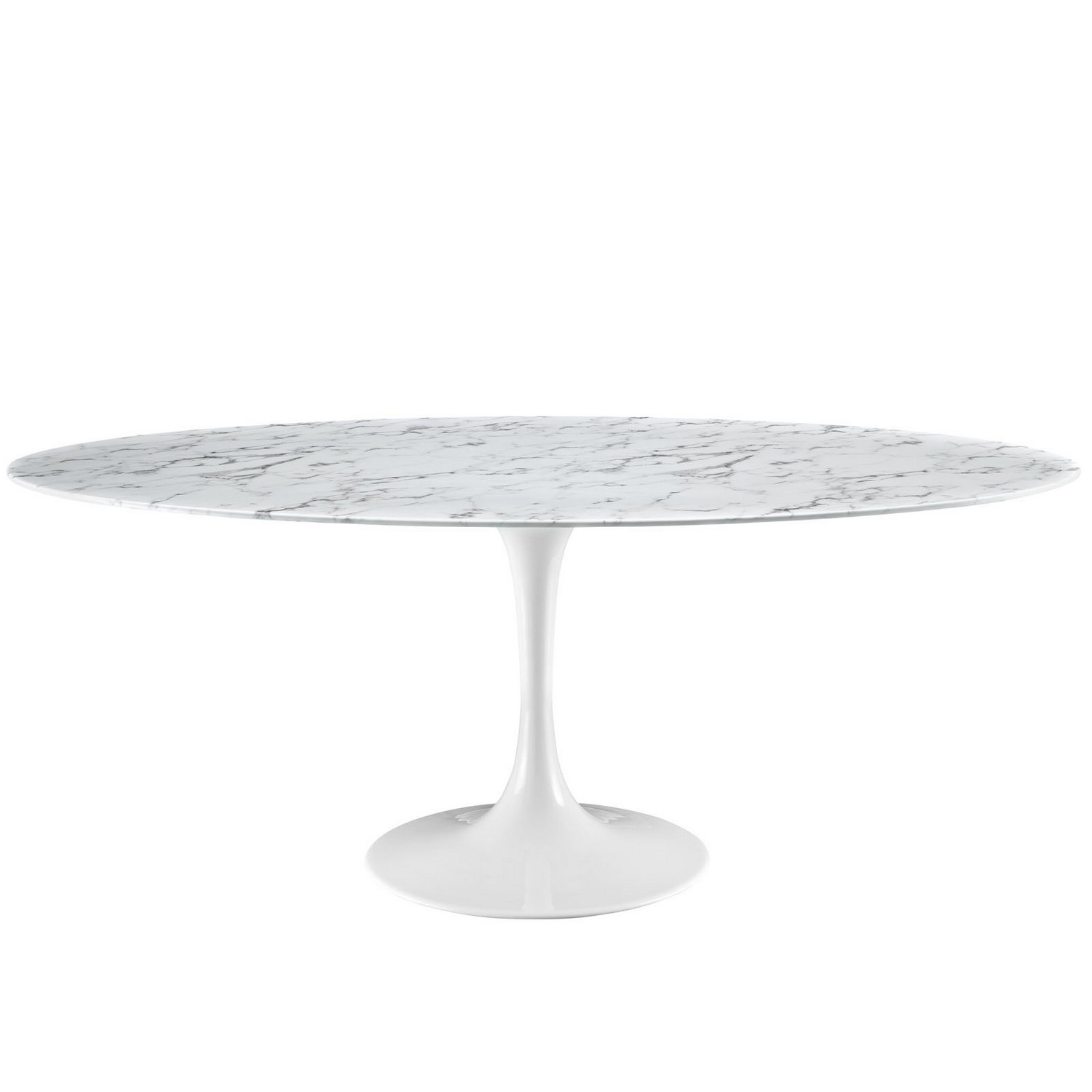 Modway Lippa 78 Artificial Marble Dining Table - White