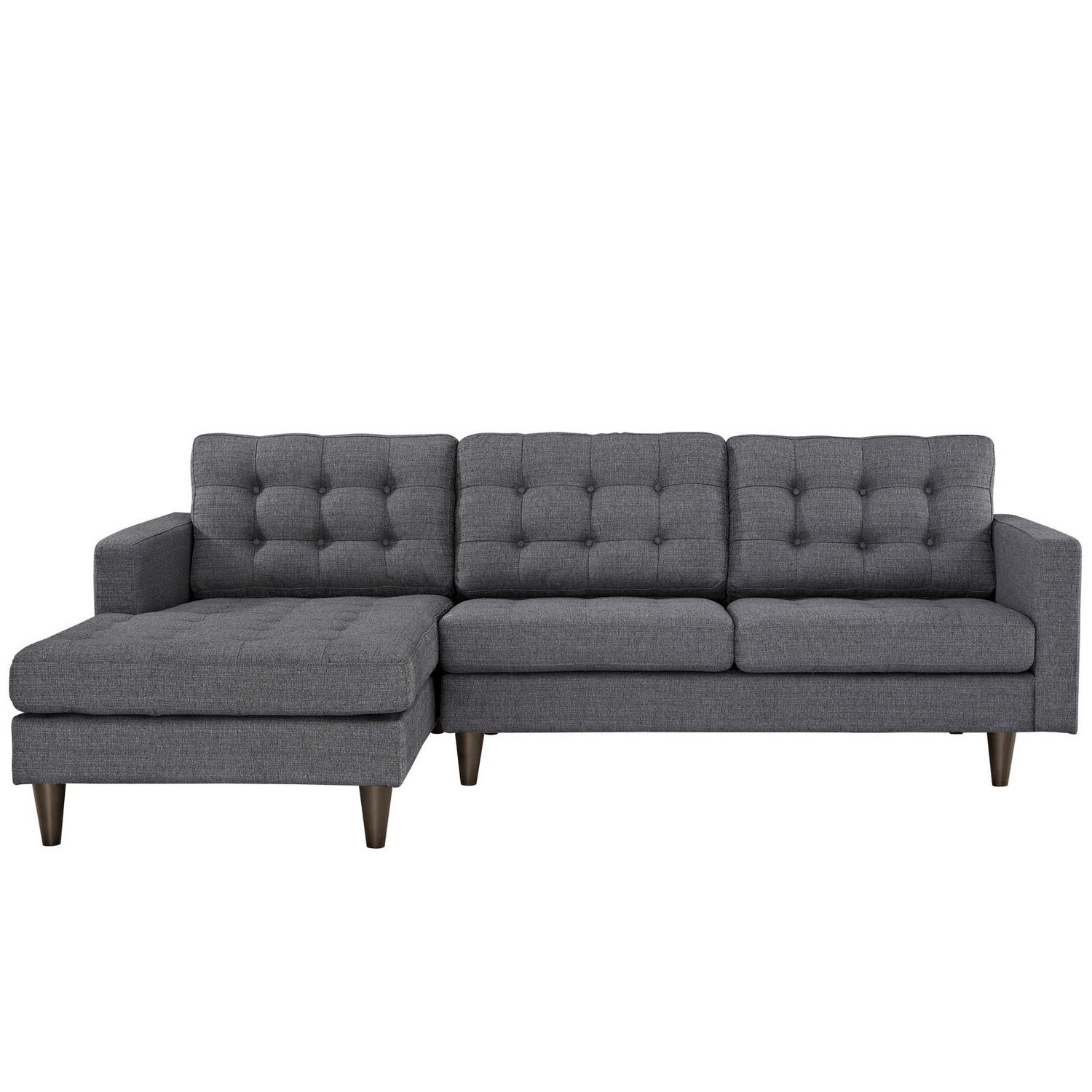 Modway Empress Left-Arm Sectional Sofa - Gray