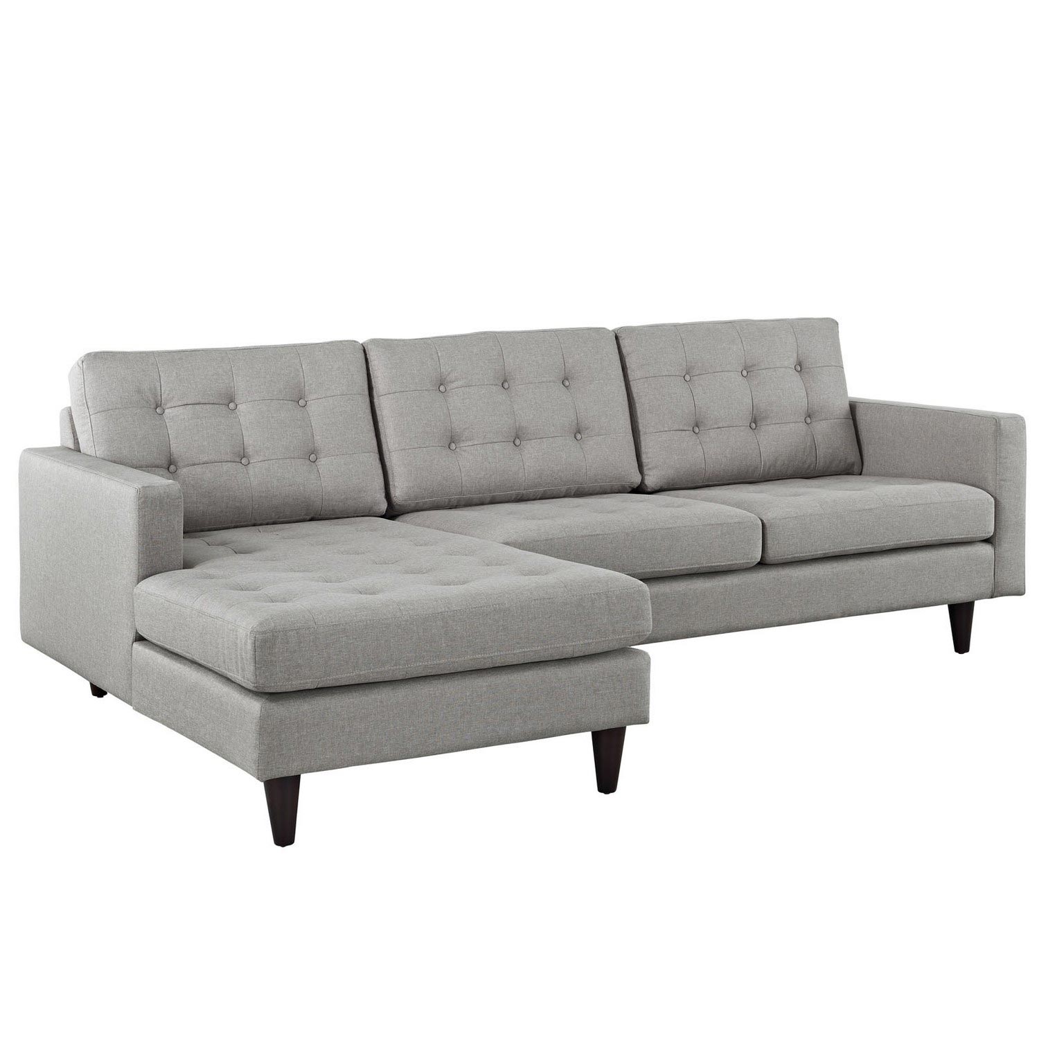 Modway Empress Left-Arm Sectional Sofa - Light Gray