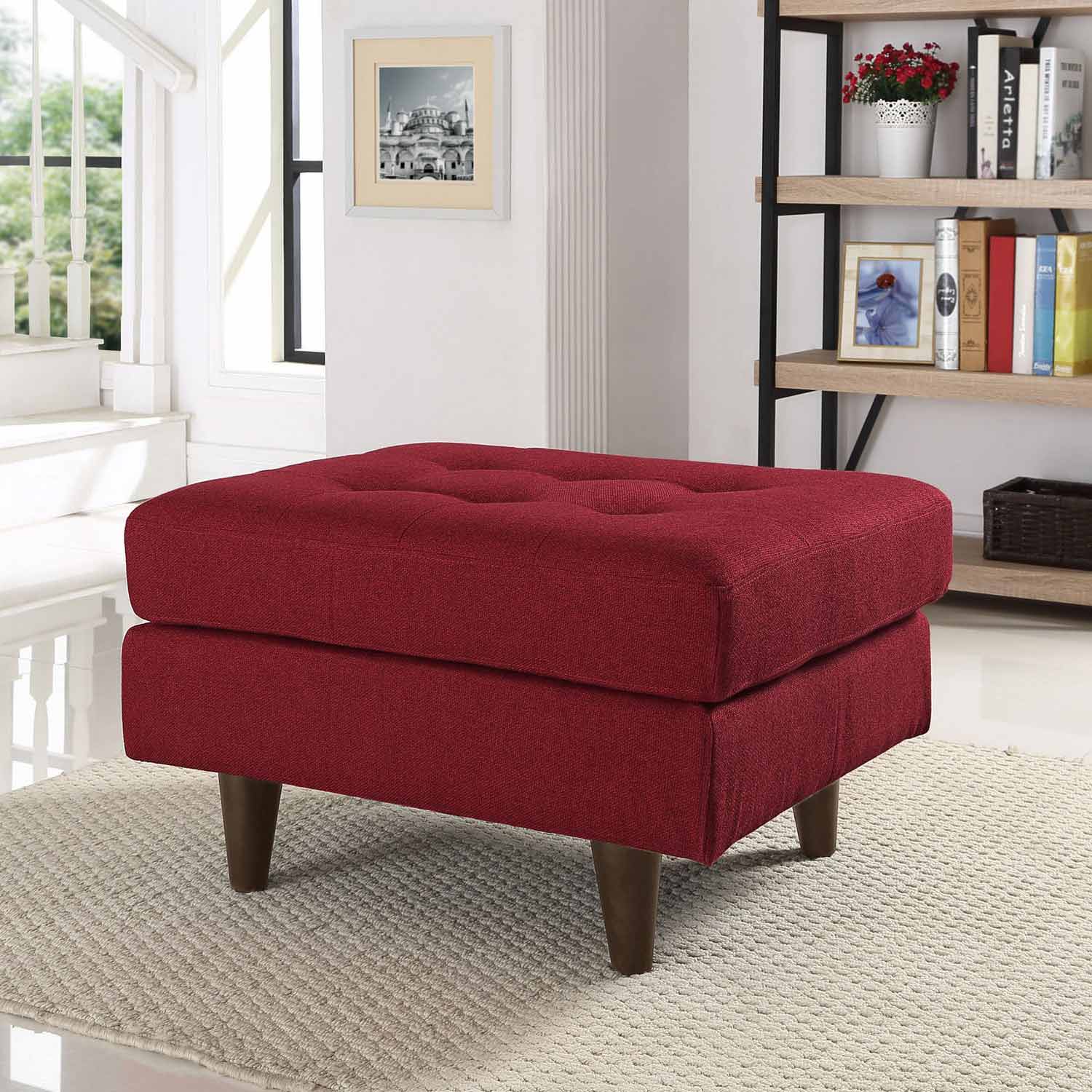 Modway Empress Upholstered Ottoman - Red