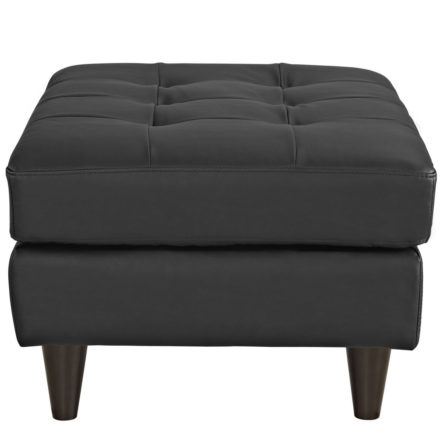 Modway Empress Leather Ottoman - Black