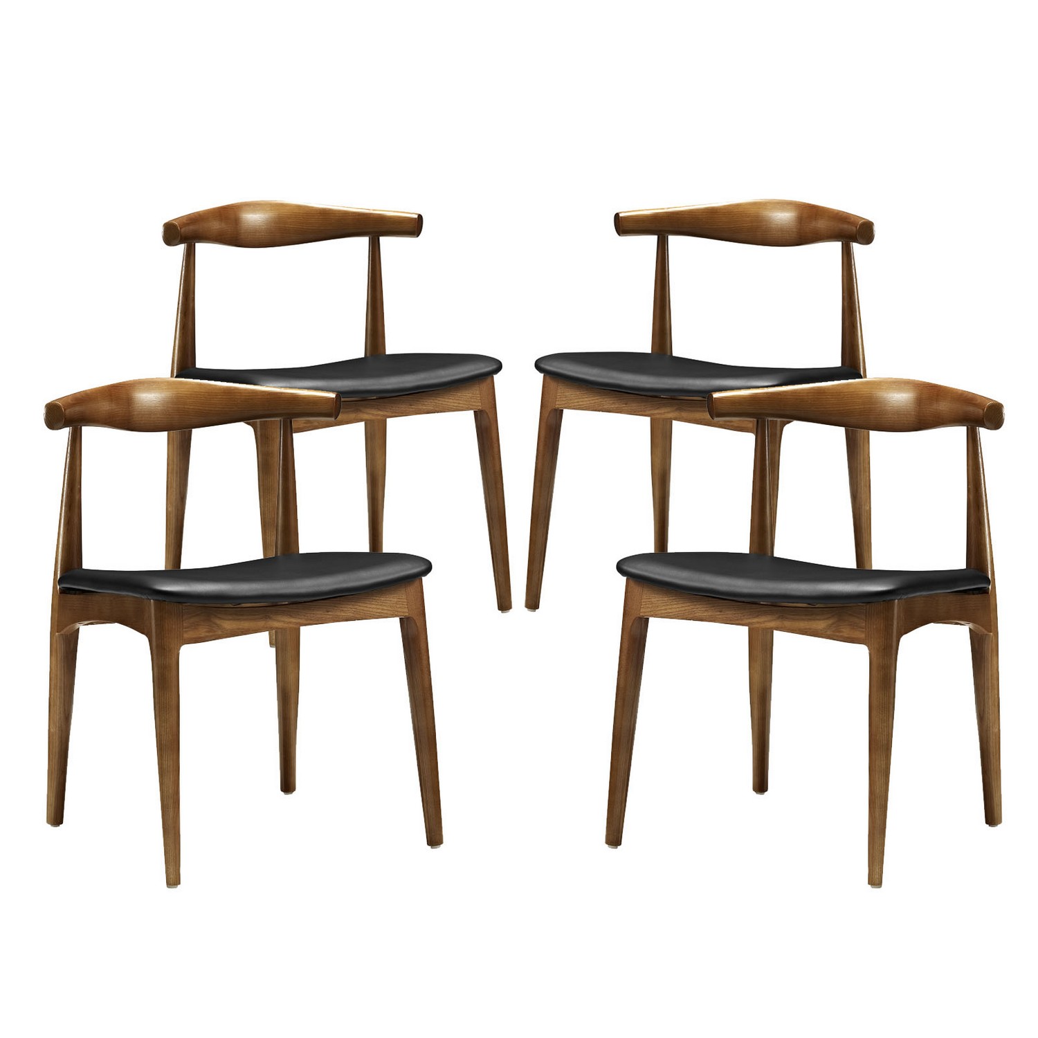 Modway Tracy Dining Chairs Set of 4 - Black