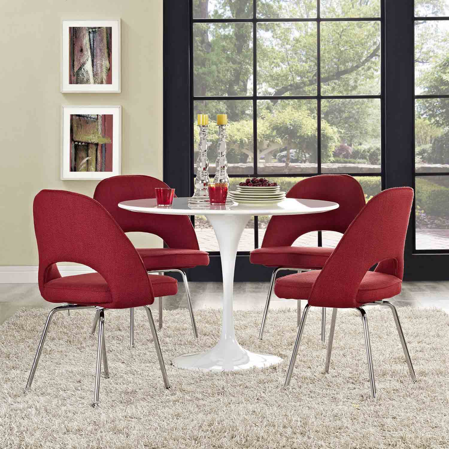 Modway Cordelia Dining Chairs Set of 4 - Red