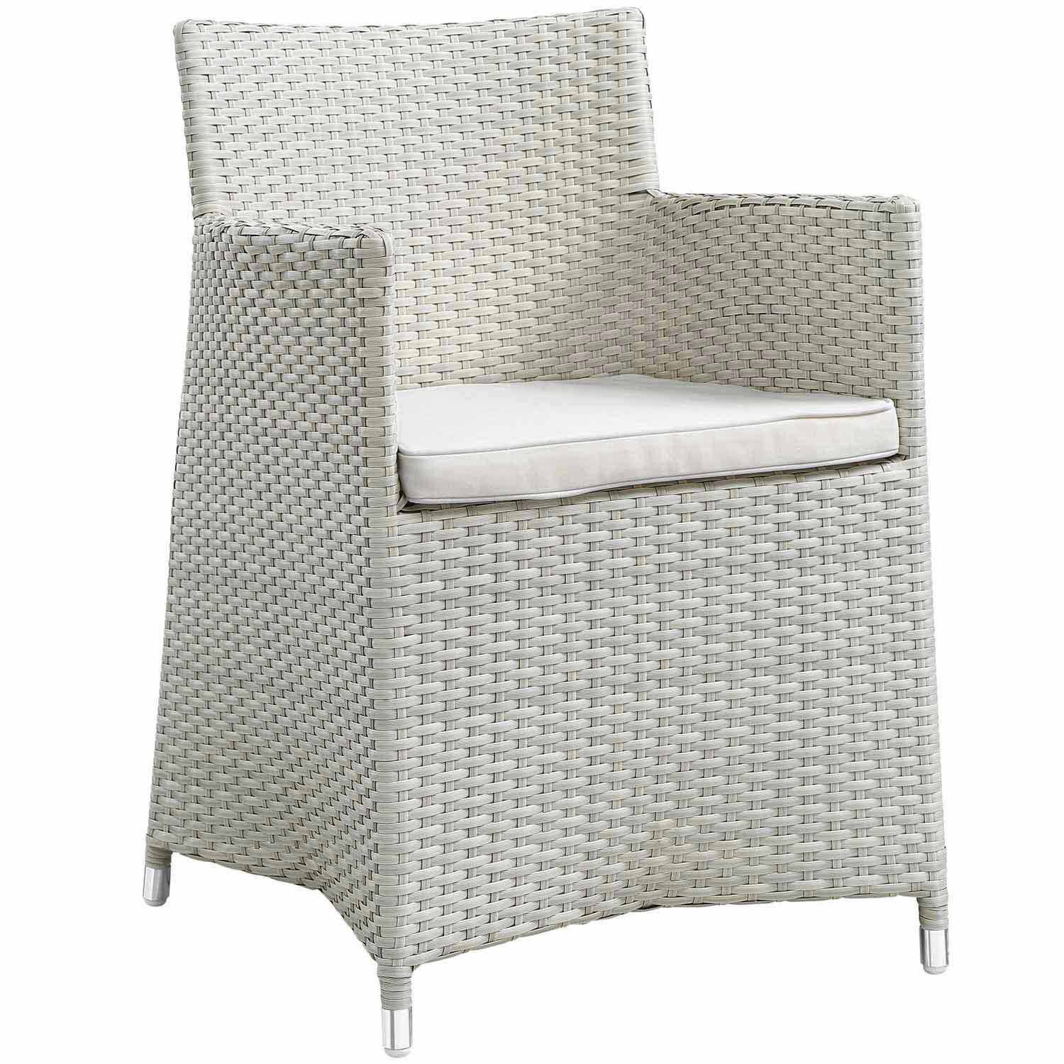 Modway Junction Armchair Outdoor Patio Wicker Set of 2 - Gray/White