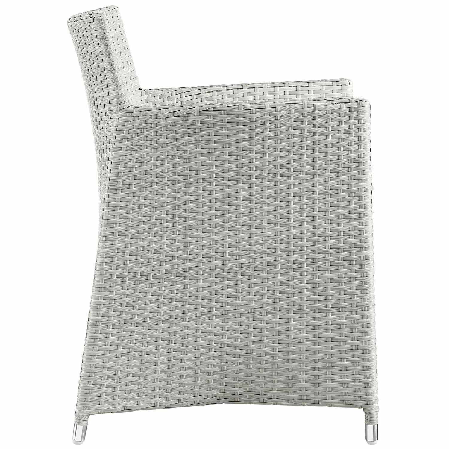 Modway Junction 3 Piece Outdoor Patio Wicker Dining Set - Gray/White