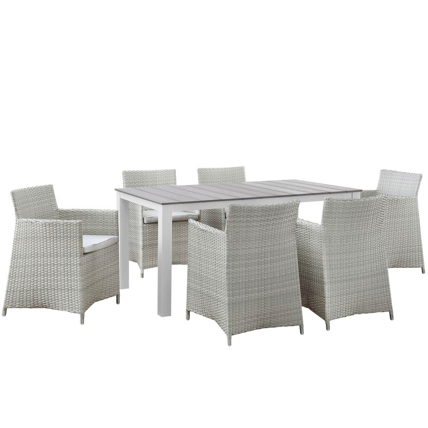 Modway Junction 7 Piece Outdoor Patio Dining Set - Gray/White