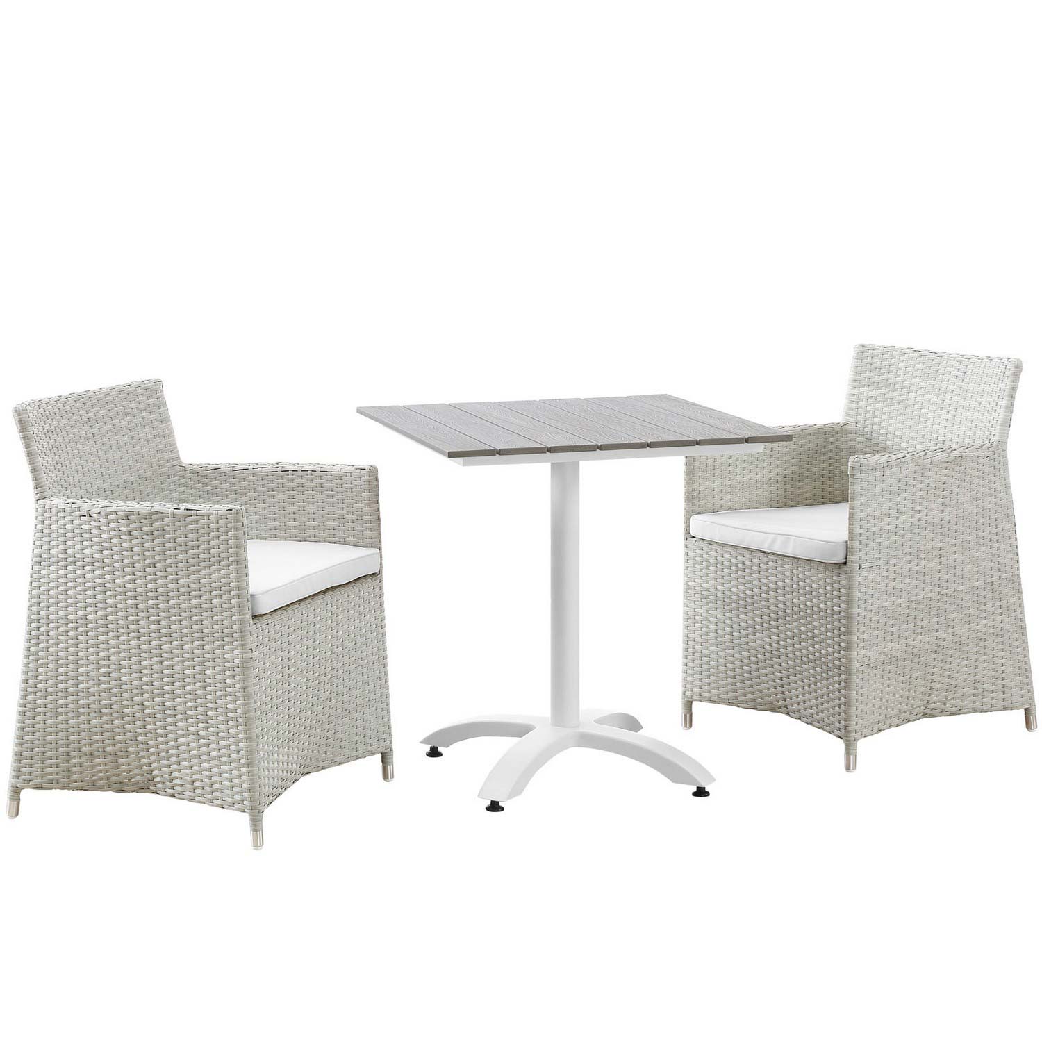 Modway Junction 3 Piece Outdoor Patio Dining Set - Gray/White