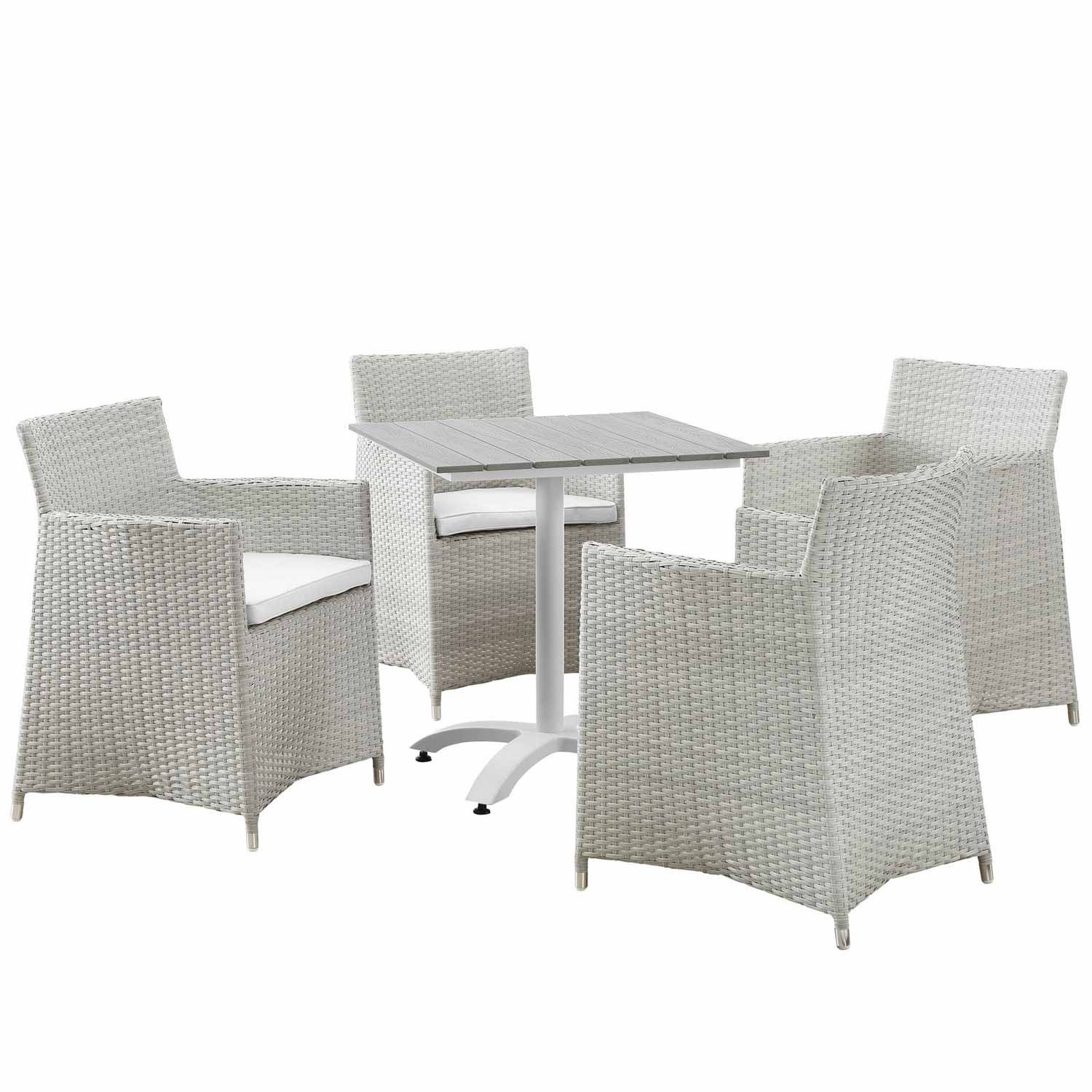 Modway Junction 5 Piece Outdoor Patio Dining Set - Gray/White