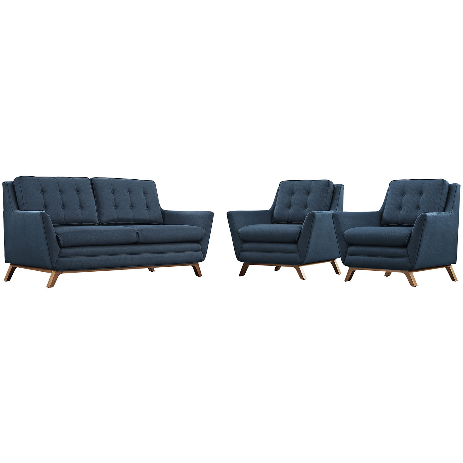 Modway Beguile Fabric Sofa Set - Azure