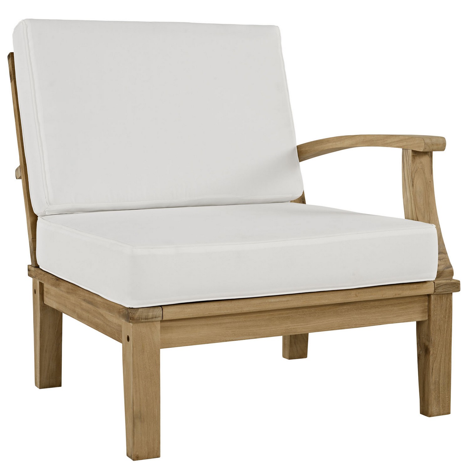 Modway Marina 6 Piece Outdoor Patio Teak Sofa Set - Natural White