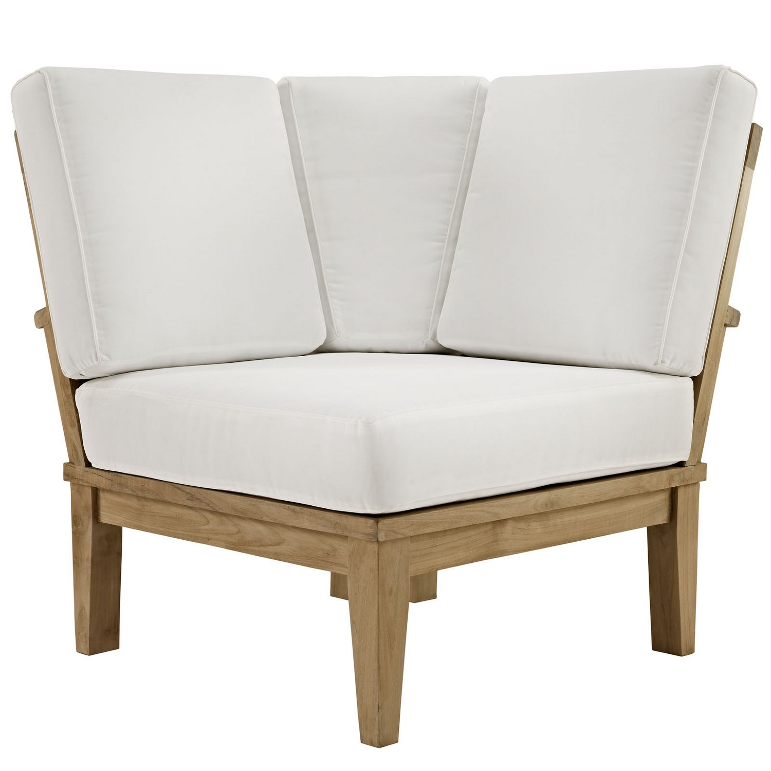 Modway Marina 3 Piece Outdoor Patio Teak Sofa Set - Natural White